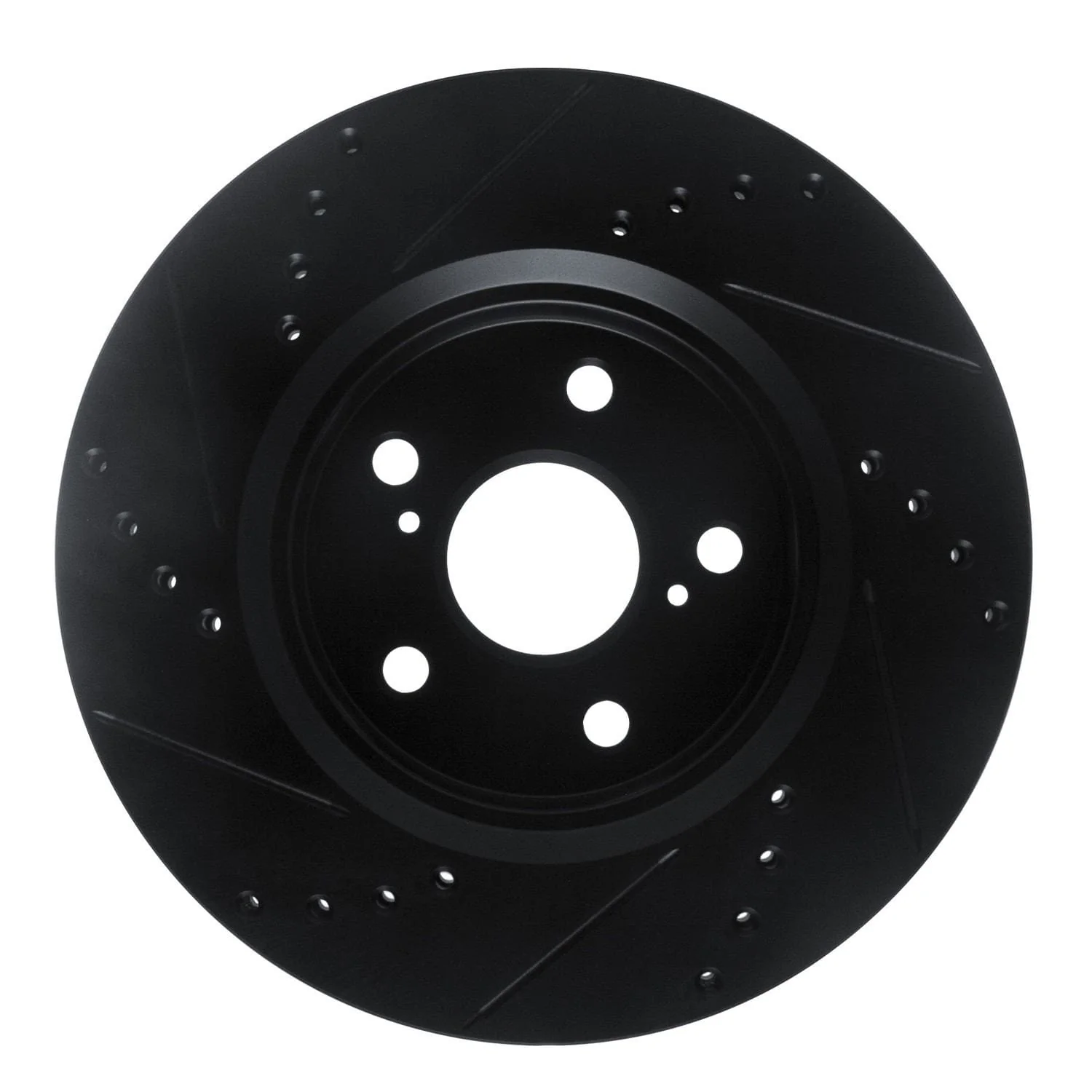R1 Concepts 18-22 Toyota C-HR Front Right Drilled & Slotted Black Brake Rotor - Image 2