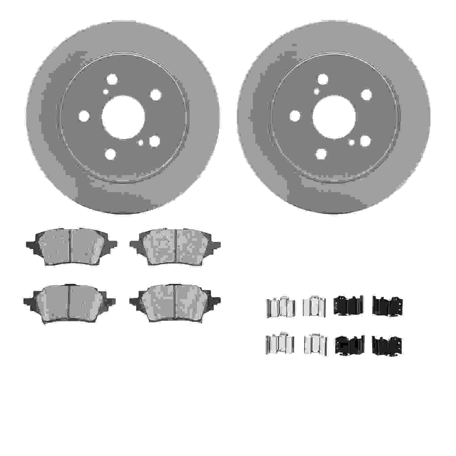 R1 Concepts 18-22 Toyota C-HR Rear Carbon Coated Brake Rotor Set w/Optimum OE Pads and Hardware