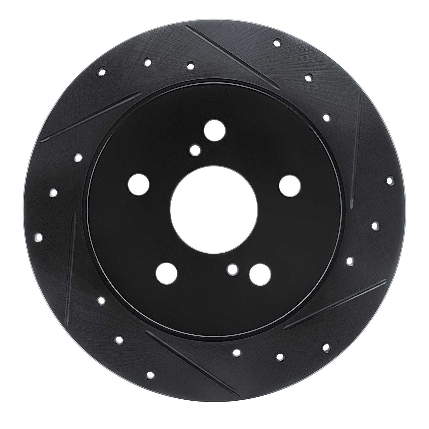 R1 Concepts 18-22 Toyota C-HR Rear Right Drilled & Slotted Black Brake Rotor