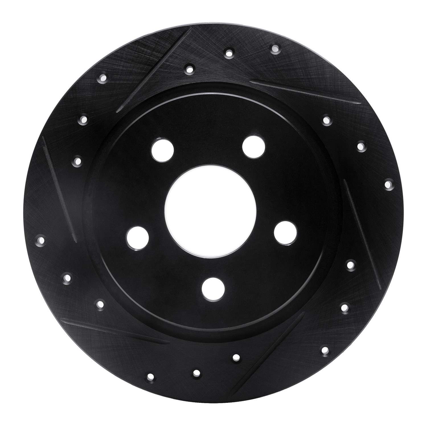 R1 Concepts 18-23 Ford Transit CONNECT Rear Left Drilled & Slotted Black Brake Rotor