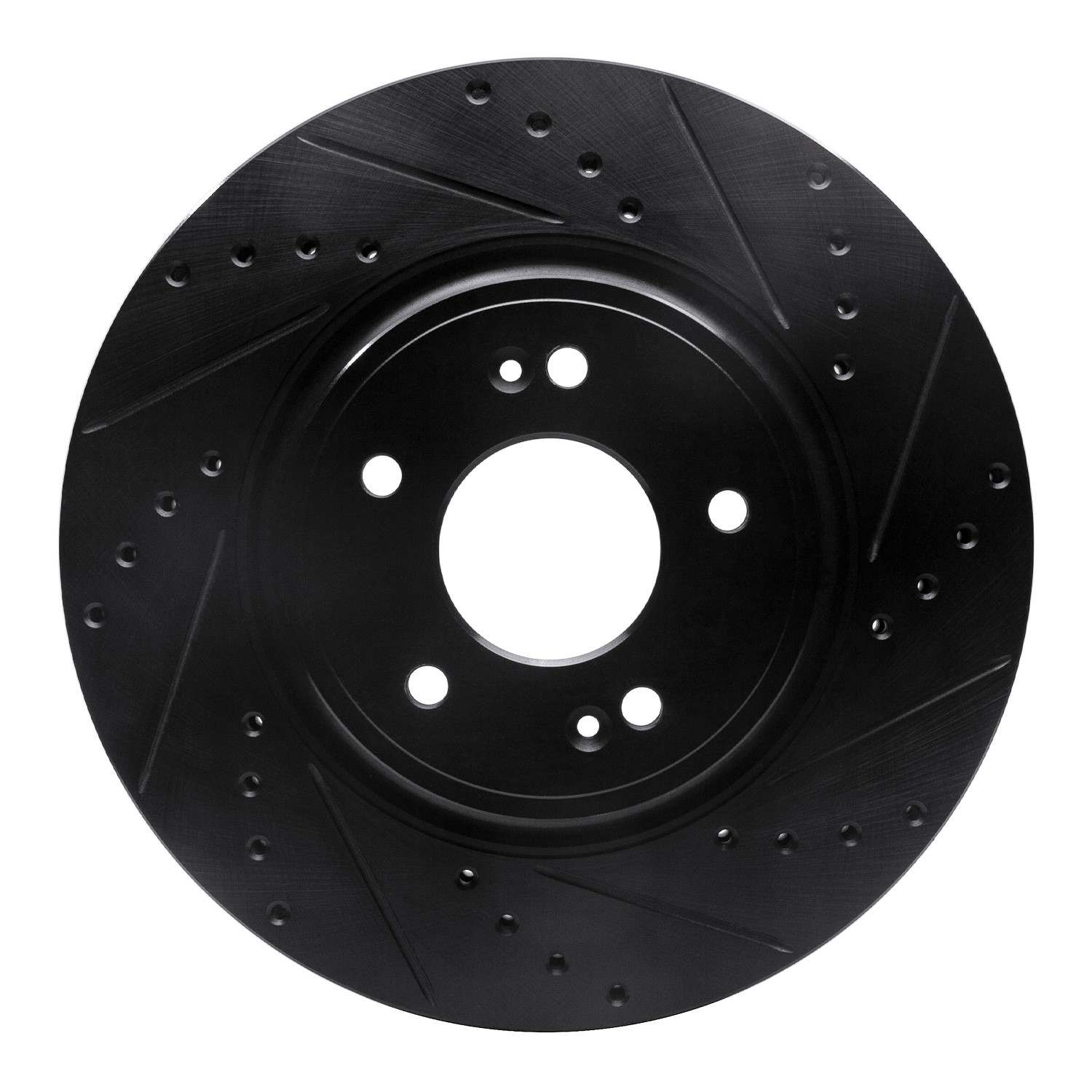 R1 Concepts 18-23 Genesis G70 Front Right Drilled & Slotted Black Brake Rotor