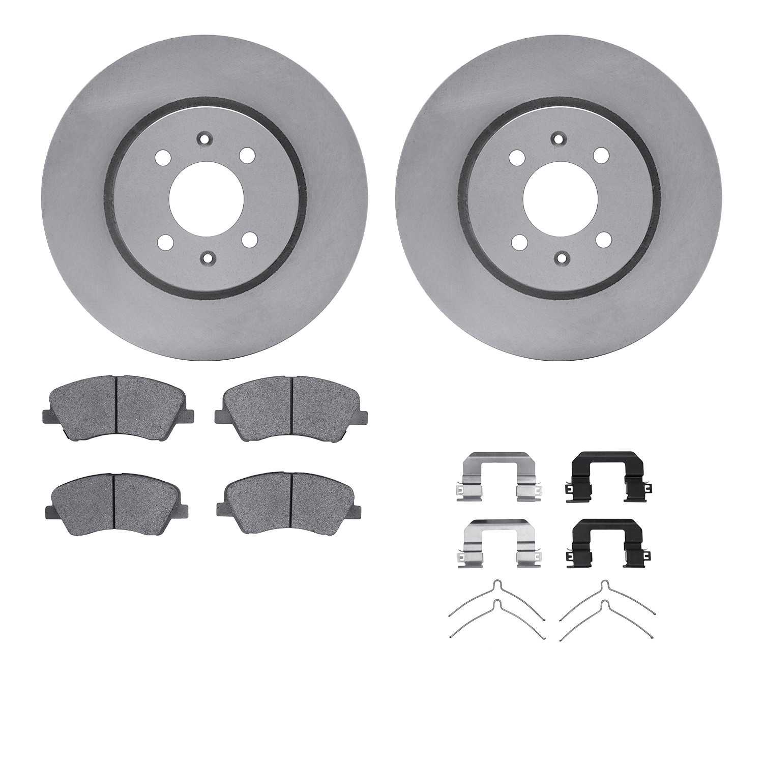 R1 Concepts 18-23 Hyundai Accent Front Brake Rotor Set w/Optimum OE Pads and Hardware