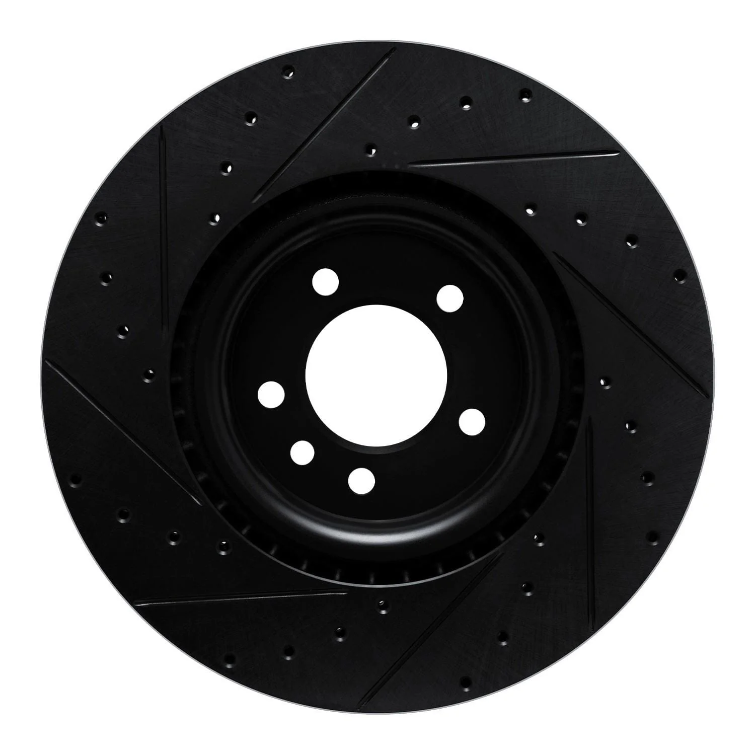 R1 Concepts 18-24 Land Rover Range Rover Front Right Drilled & Slotted Black Brake Rotor - Image 2