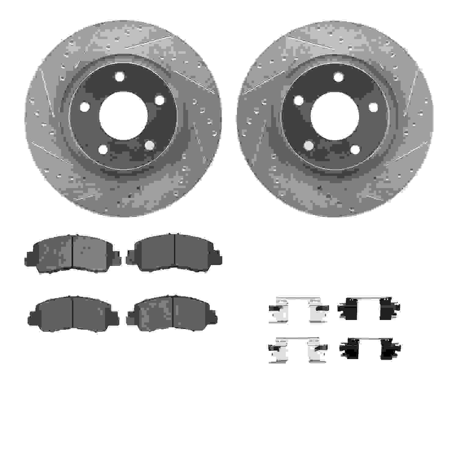 R1 Concepts 18-24 Mitsubishi Eclipse Cross Front Drill/Slot Silver Rotors w/Optimum Pads