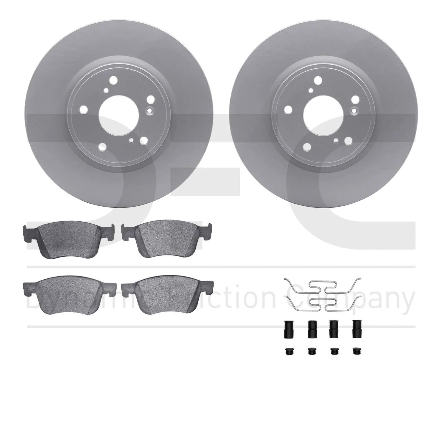 R1 Concepts 18-25 Acura Integra Front Carbon Coated Brake Rotor Set w/Optimum OE Pads and Hardware