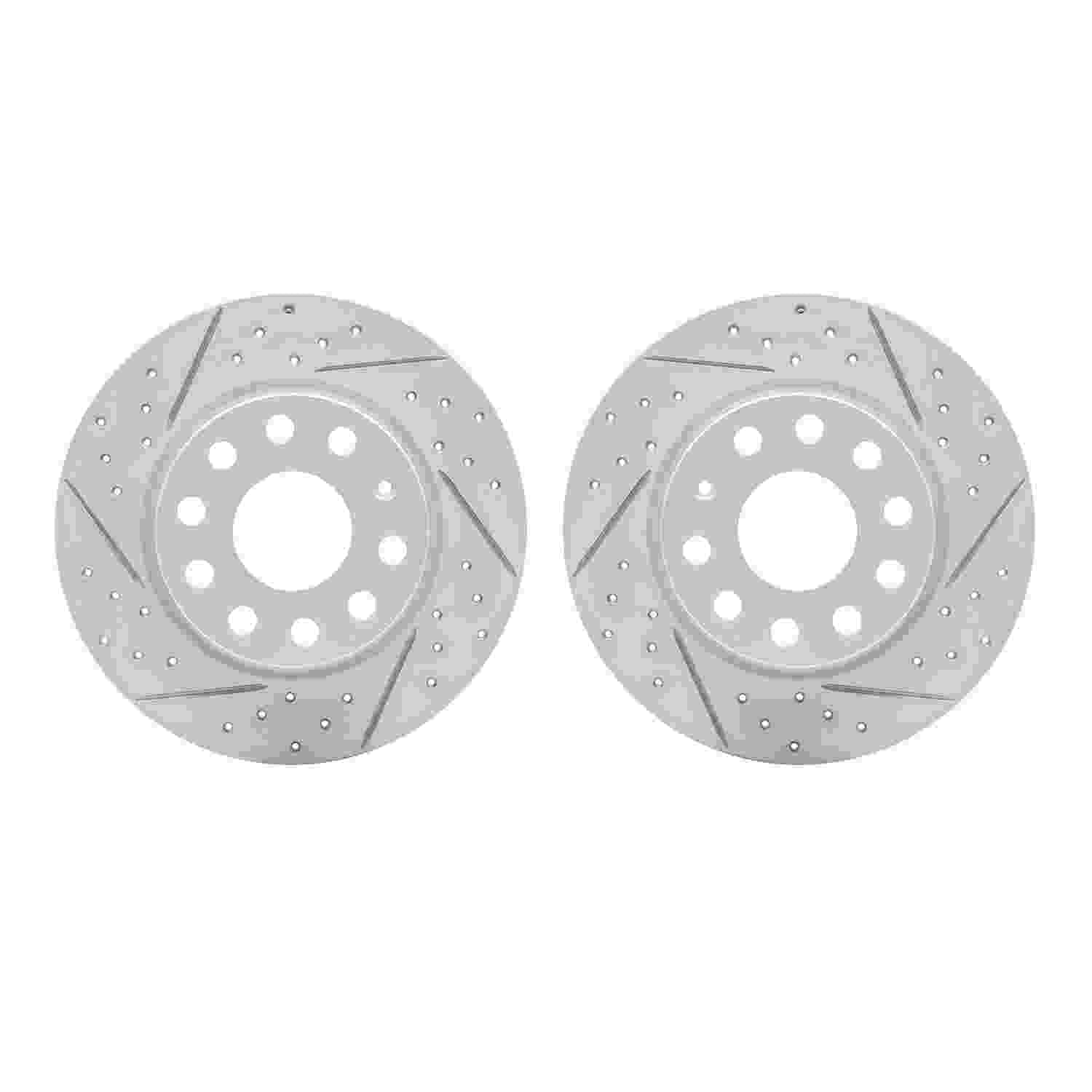 R1 Concepts 18-25 Audi Q2 Rear Drilled & Slotted Carbon Coated Brake Rotor Set