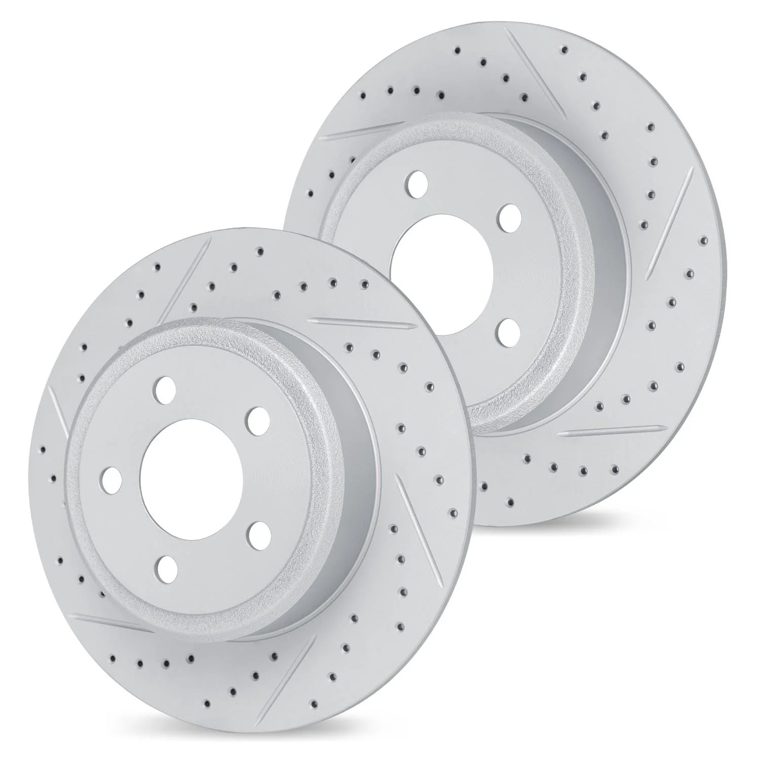 R1 Concepts 18-25 Audi Q2 Rear Drilled & Slotted Carbon Coated Brake Rotor Set - Image 2