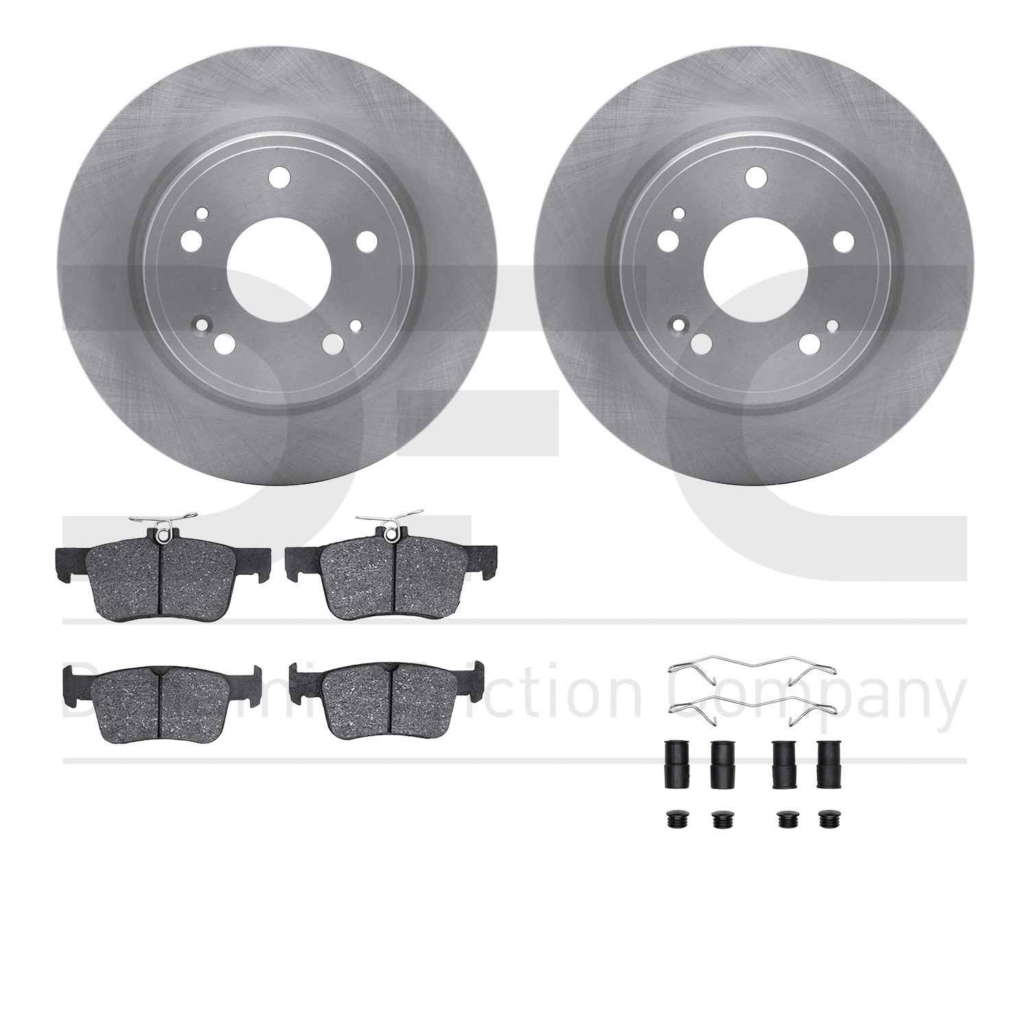 R1 Concepts 18-25 Honda Accord Rear Brake Rotor Set w/Optimum OE Pads and Hardware
