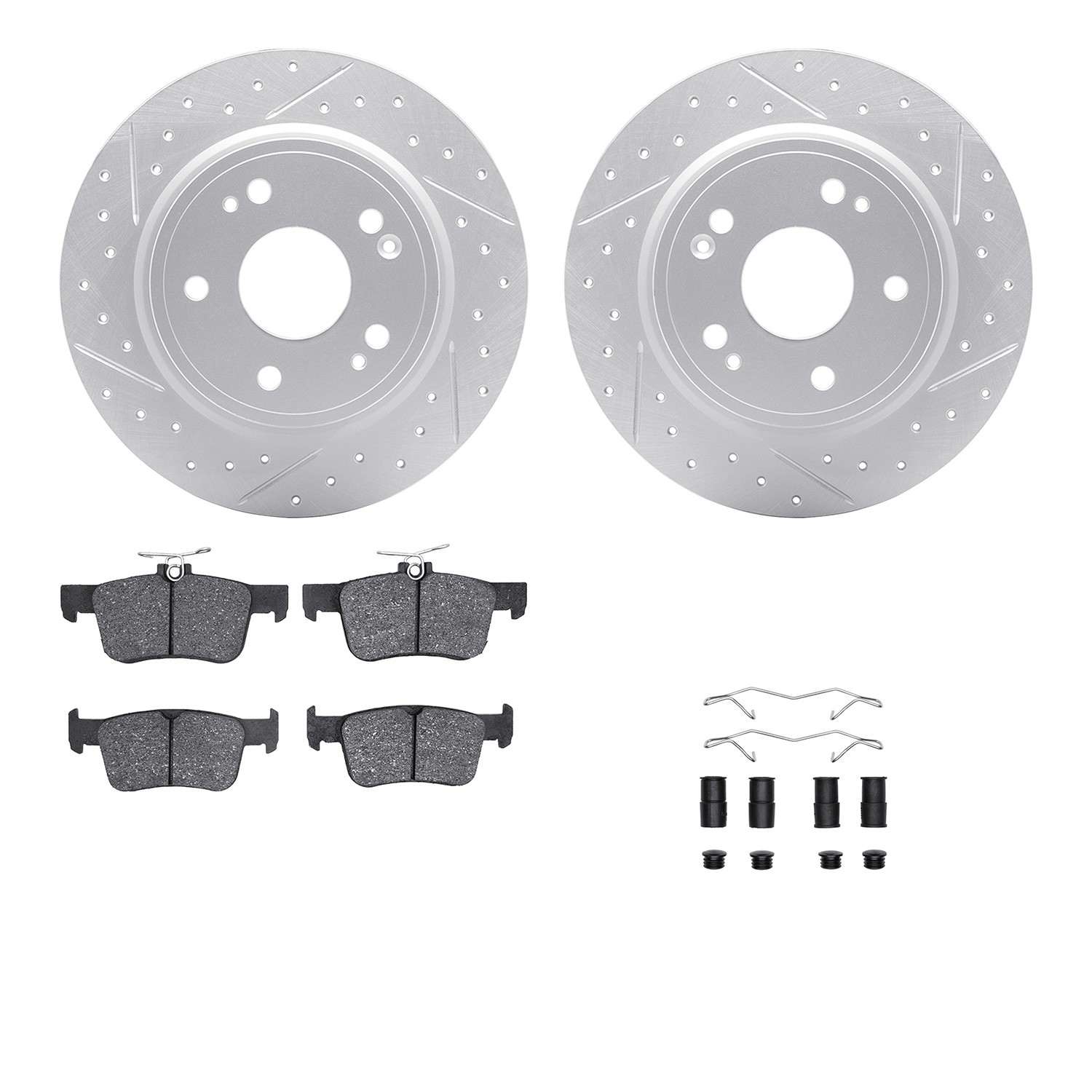 R1 Concepts 18-25 Honda Accord Rear Drill/Slot Carbon Coated Rotor Set w/Optimum Pads