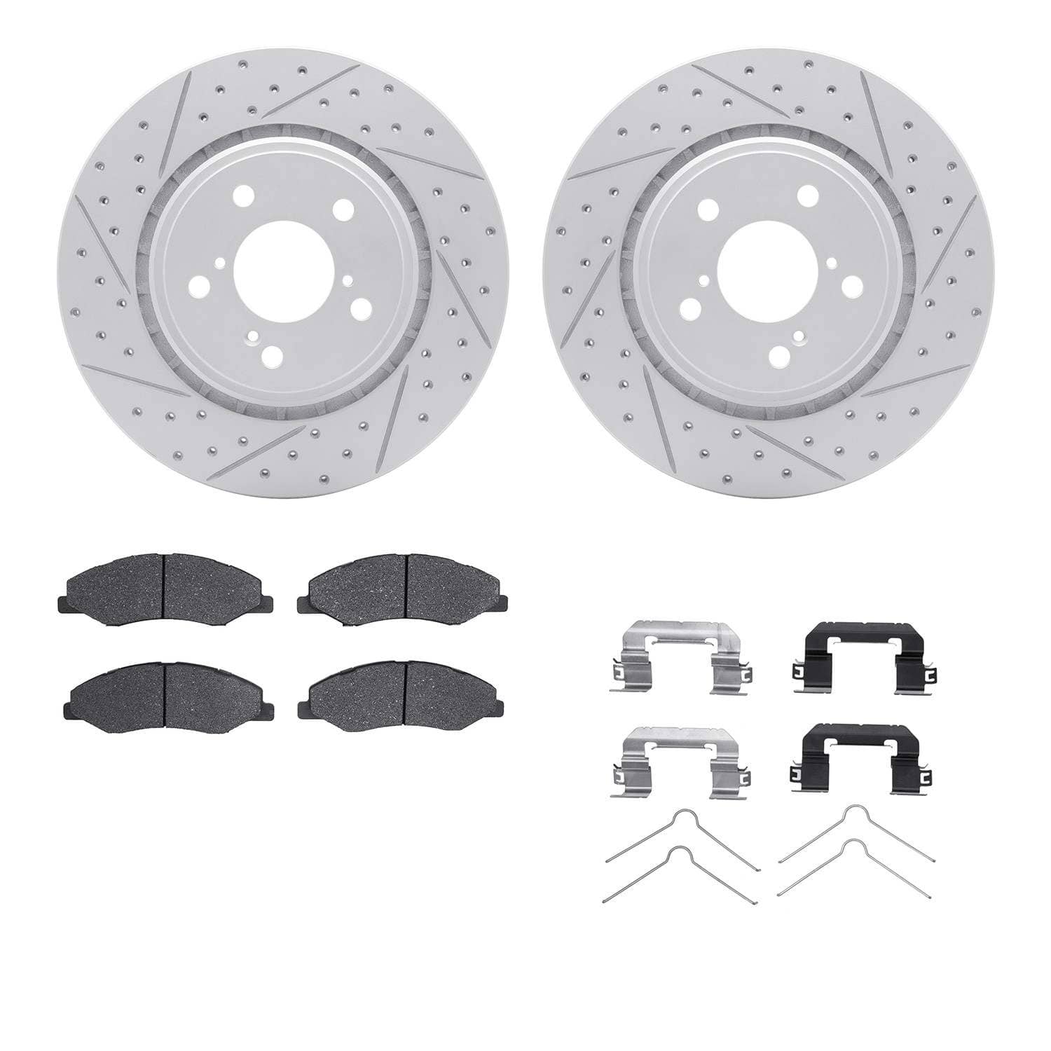 R1 Concepts 18-25 Honda Odyssey Front Drill/Slot Carbon Coated Rotor Set w/Optimum Pads