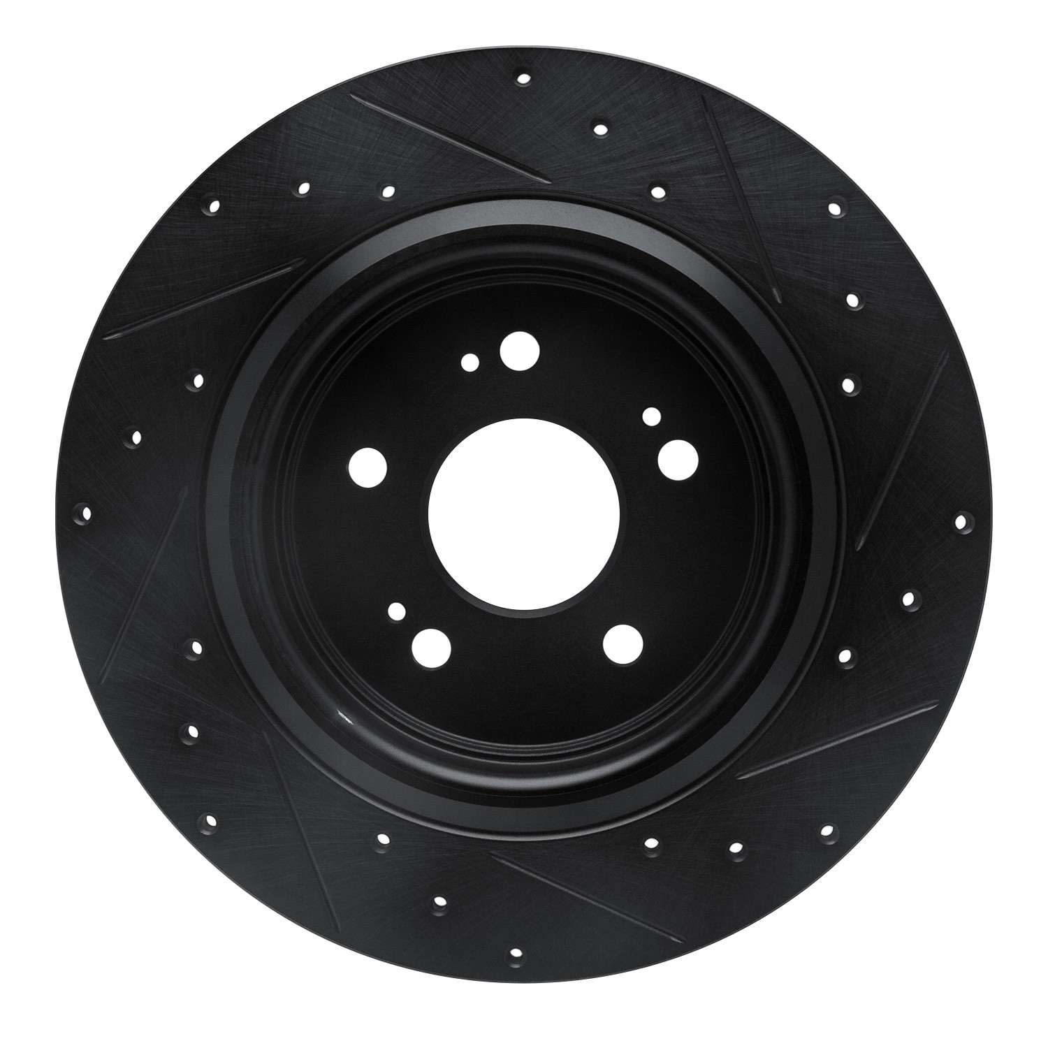R1 Concepts 18-25 Honda Odyssey Rear Left Drilled & Slotted Black Brake Rotor - Image 2