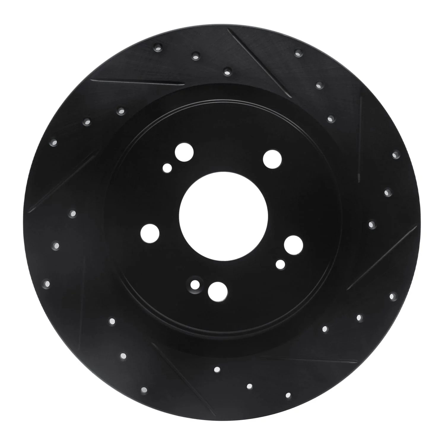 R1 Concepts 18-25 Honda Odyssey Rear Right Drilled & Slotted Black Brake Rotor