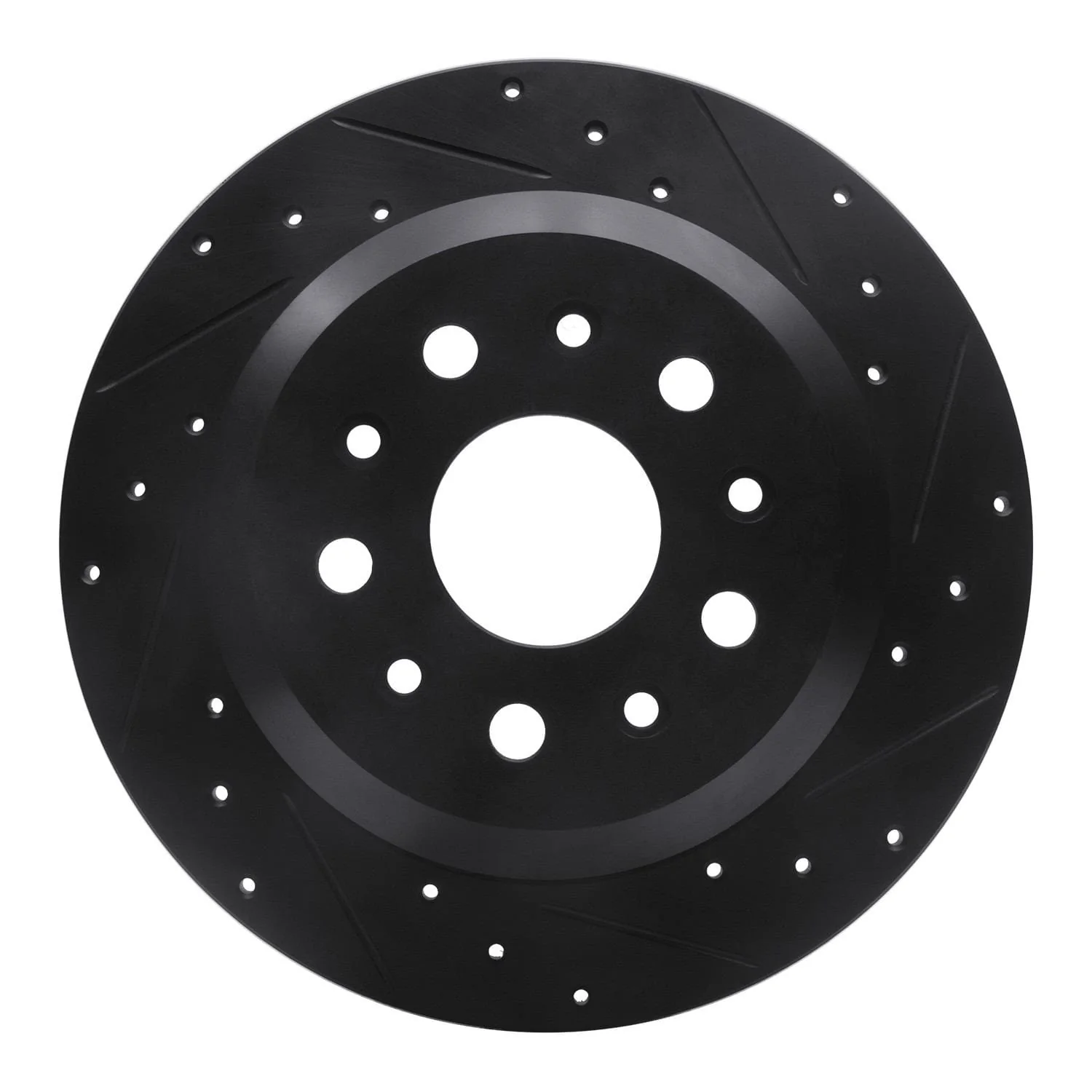 R1 Concepts 18-25 Jeep Wrangler Rear Right Drilled & Slotted Black Brake Rotor
