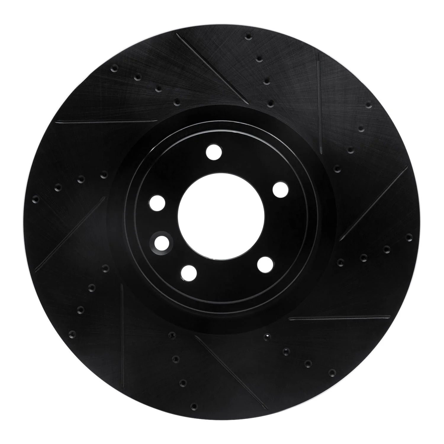 R1 Concepts 18-25 Land Rover Range Rover Front Right Drilled & Slotted Black Brake Rotor