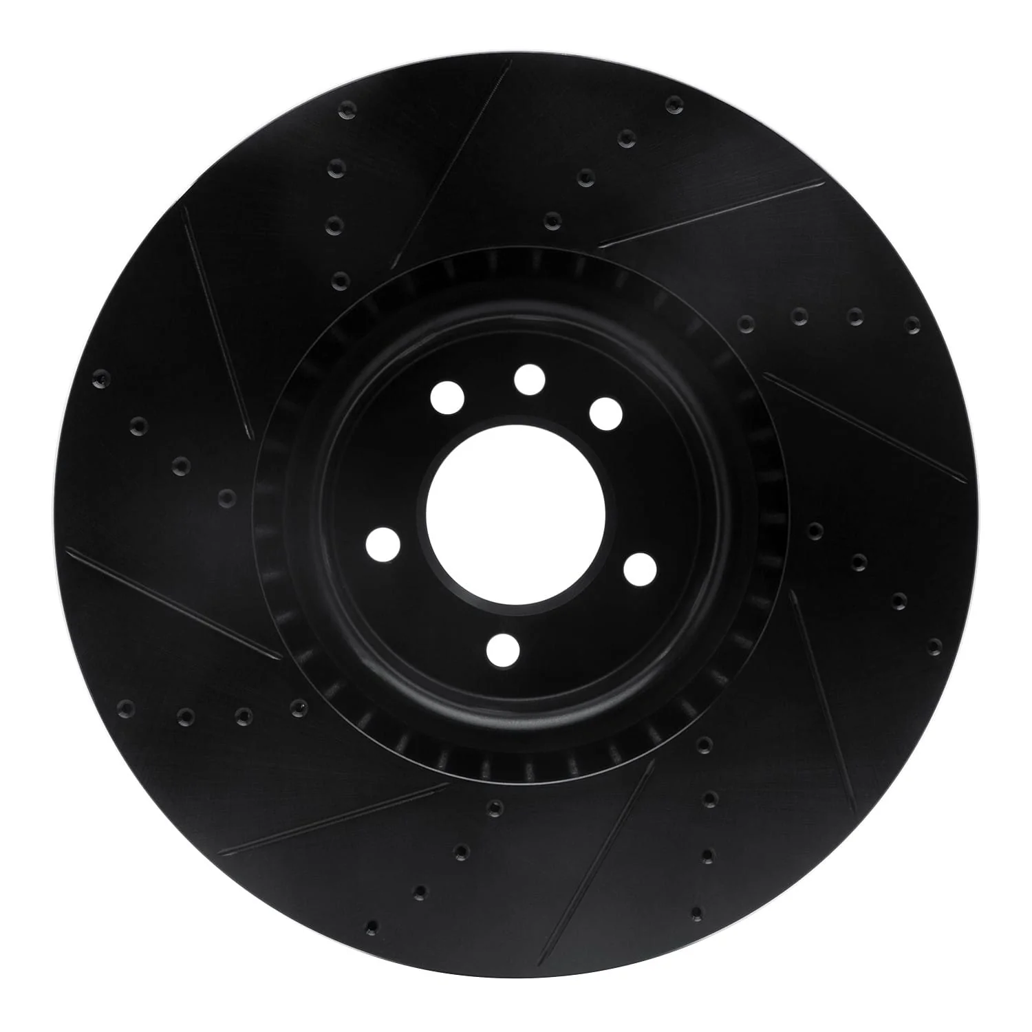 R1 Concepts 18-25 Land Rover Range Rover Front Right Drilled & Slotted Black Brake Rotor - Image 2
