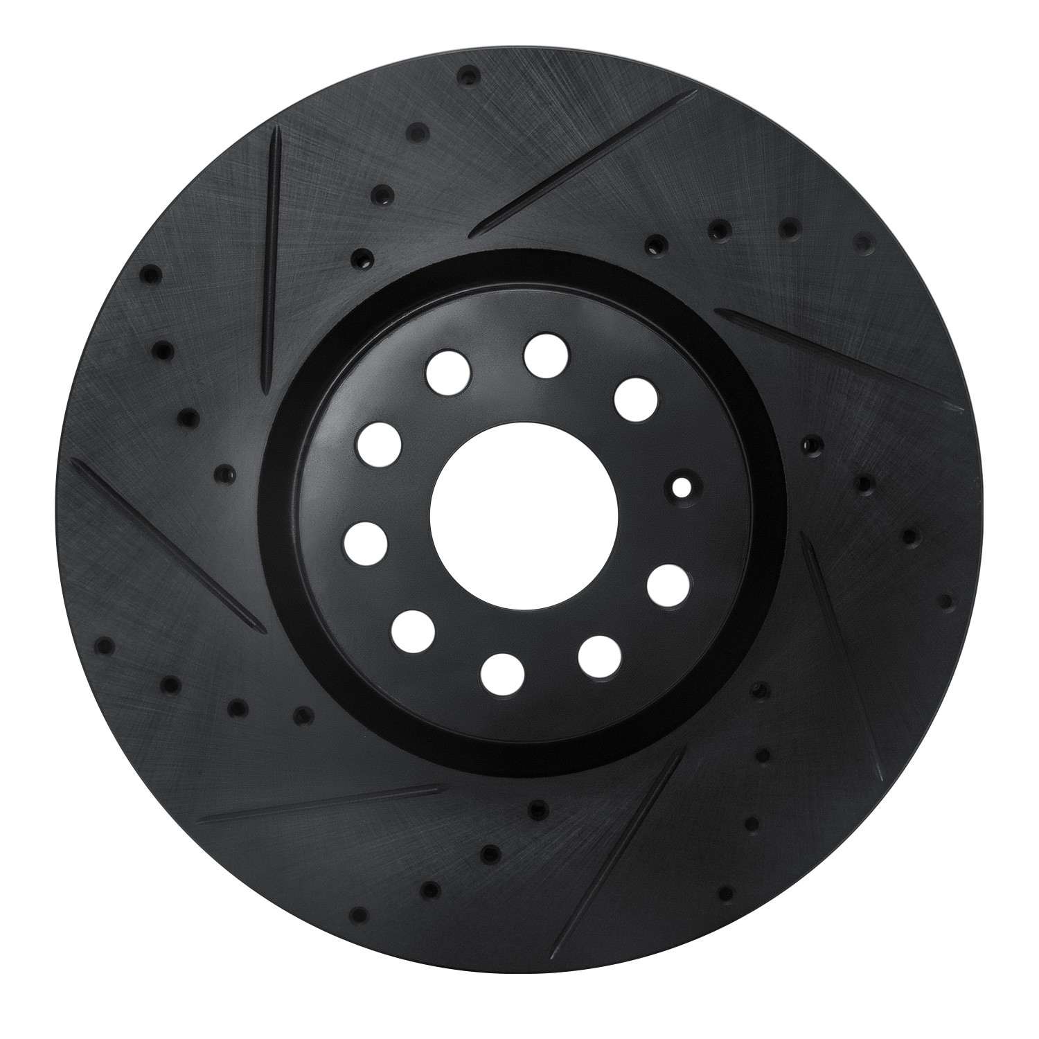 R1 Concepts 18-25 Volkswagen ATLAS Front Left Drilled & Slotted Black Brake Rotor