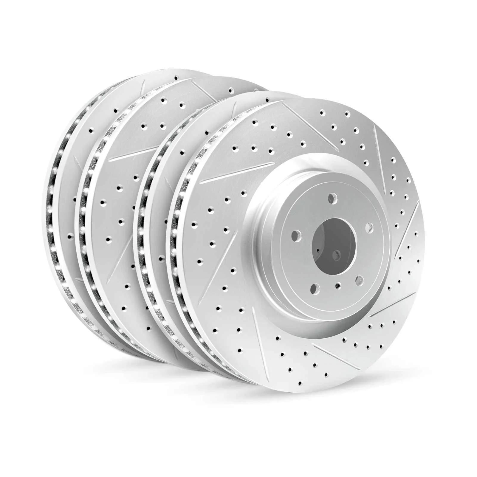 R1 Concepts 18-25 Volkswagen Atlas Front & Rear Drilled & Slotted Carbon Coated Brake Rotor Set