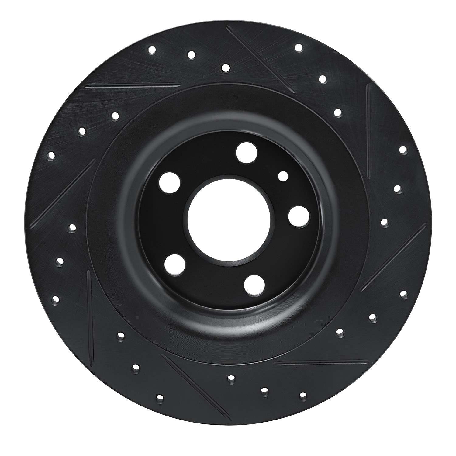 R1 Concepts 18-25 Volvo S60 Rear Left Drilled & Slotted Black Brake Rotor - Image 2