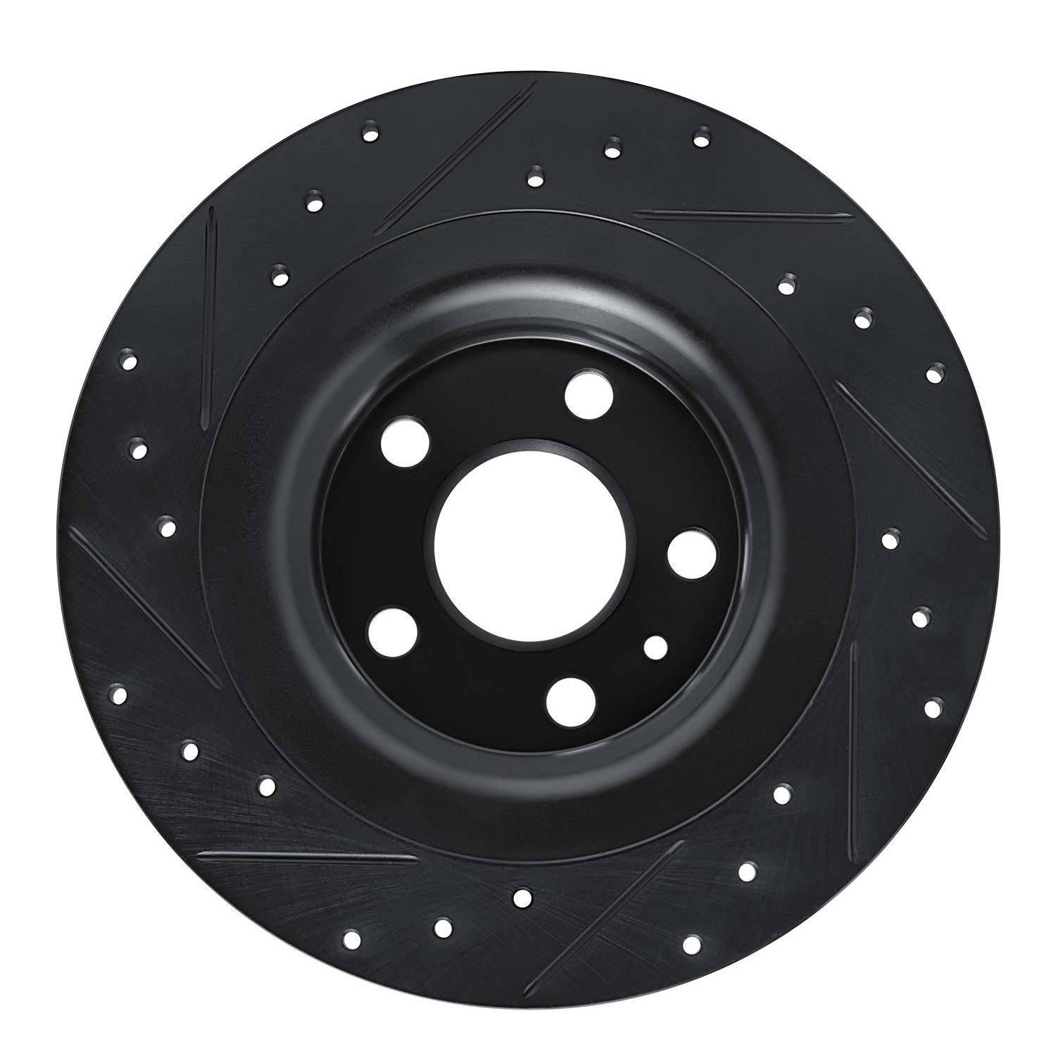 R1 Concepts 18-25 Volvo XC60 Rear Right Drilled & Slotted Black Brake Rotor - Image 2