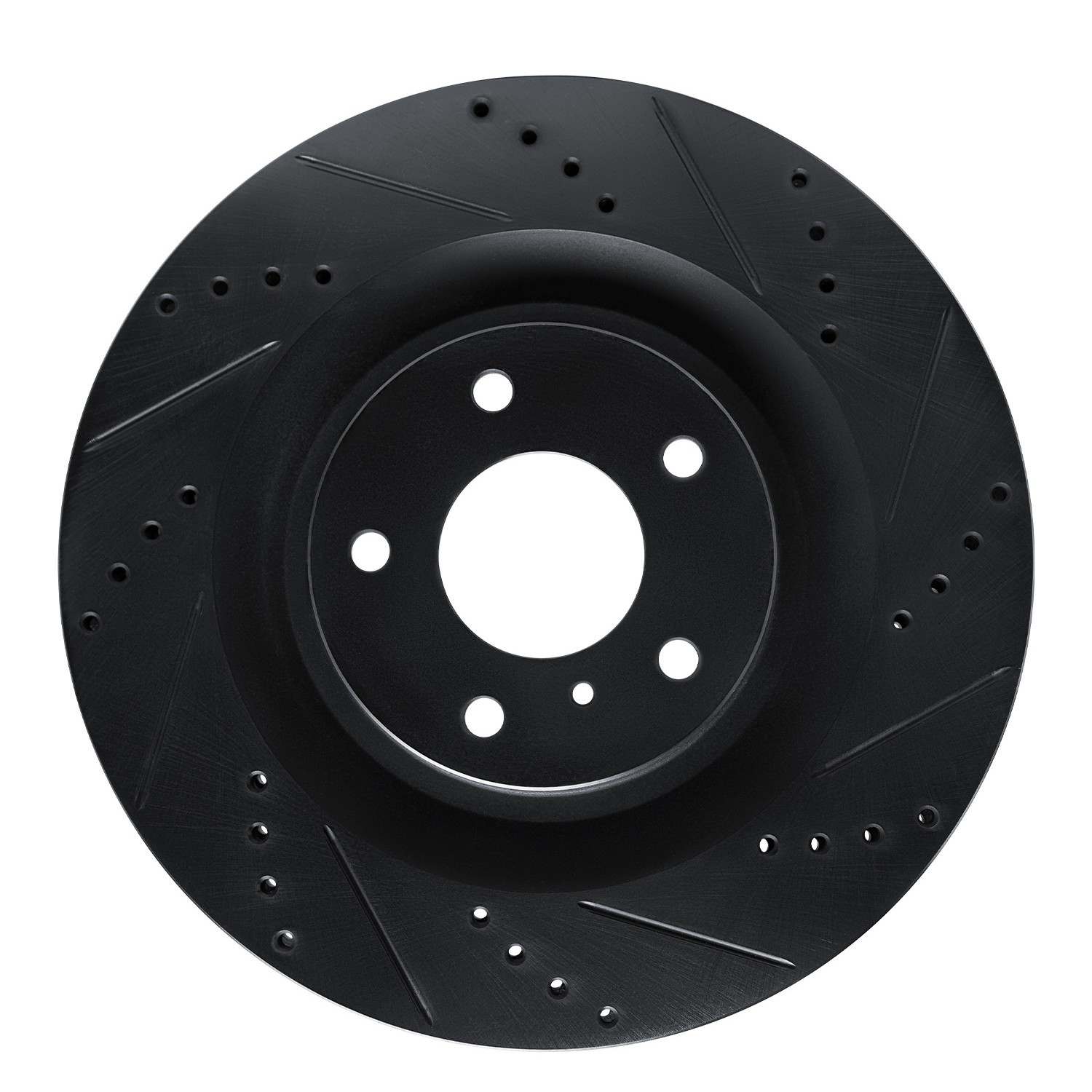 R1 Concepts 19-24 Infiniti QX50 Front Right Drilled & Slotted Black Brake Rotor