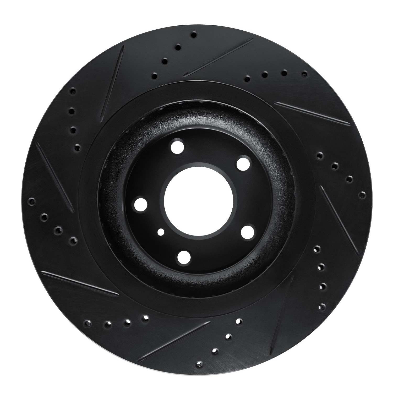 R1 Concepts 19-24 Infiniti QX50 Front Right Drilled & Slotted Black Brake Rotor - Image 2