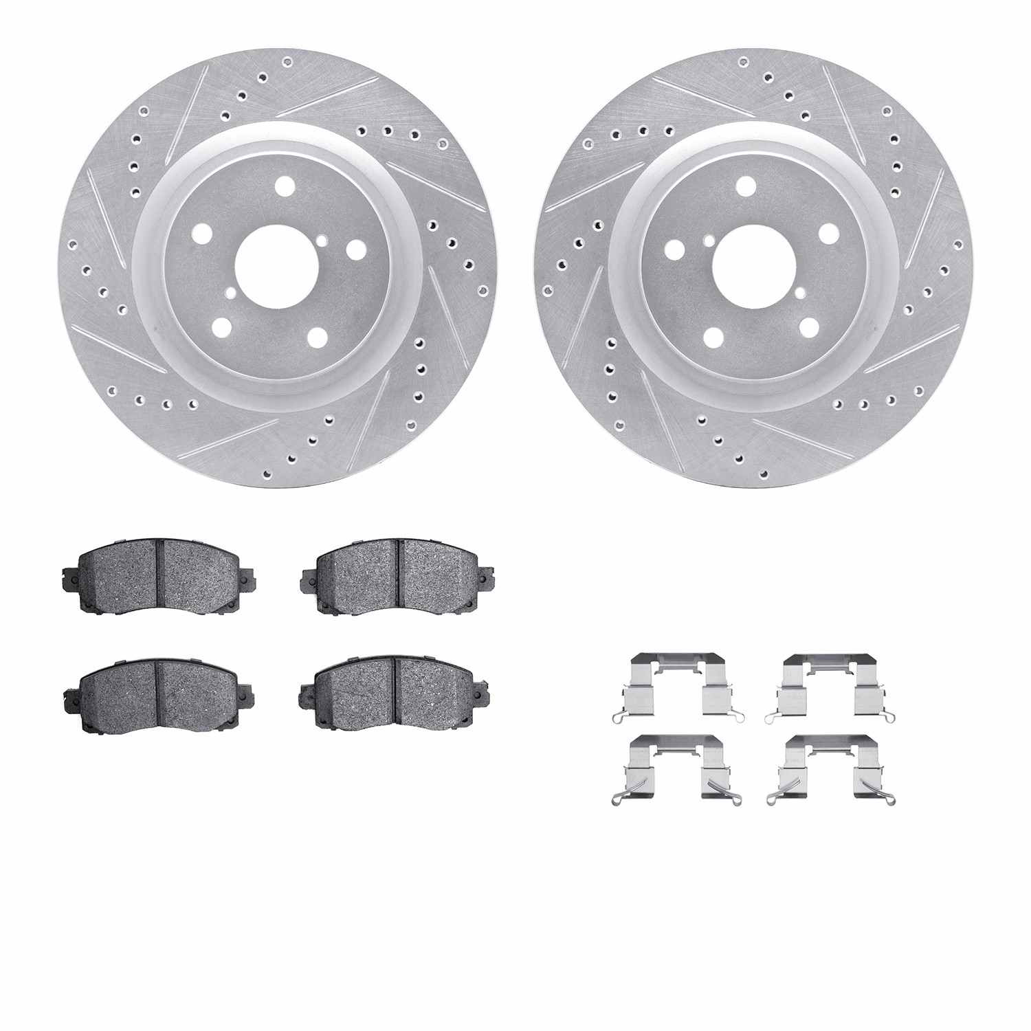 R1 Concepts 19-24 Subaru Forester Front Drill/Slot Silver Rotors w/Optimum Pads
