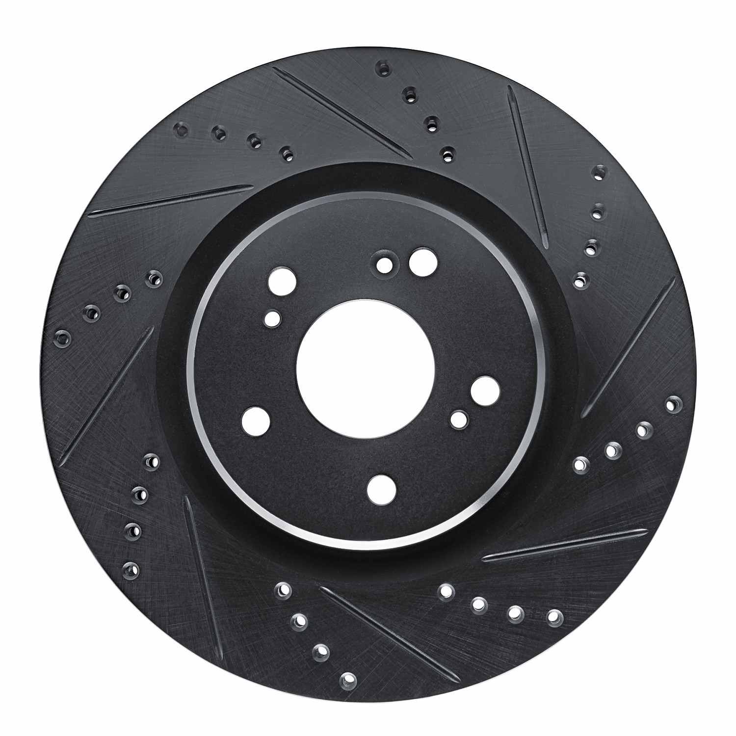 R1 Concepts 19-25 Acura RDX Front Right Drilled & Slotted Black Brake Rotor