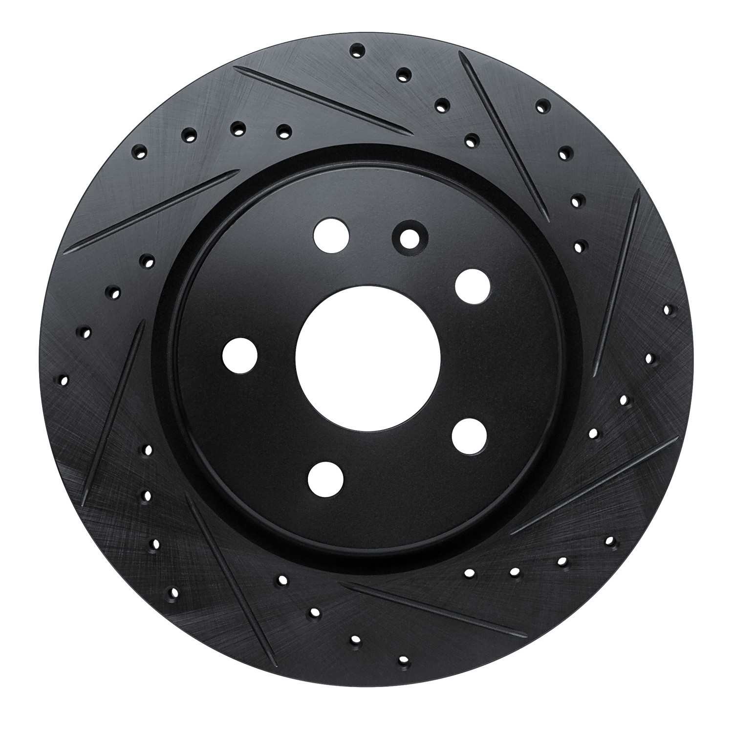R1 Concepts 19-25 Buick Envision Rear Right Drilled & Slotted Black Brake Rotor