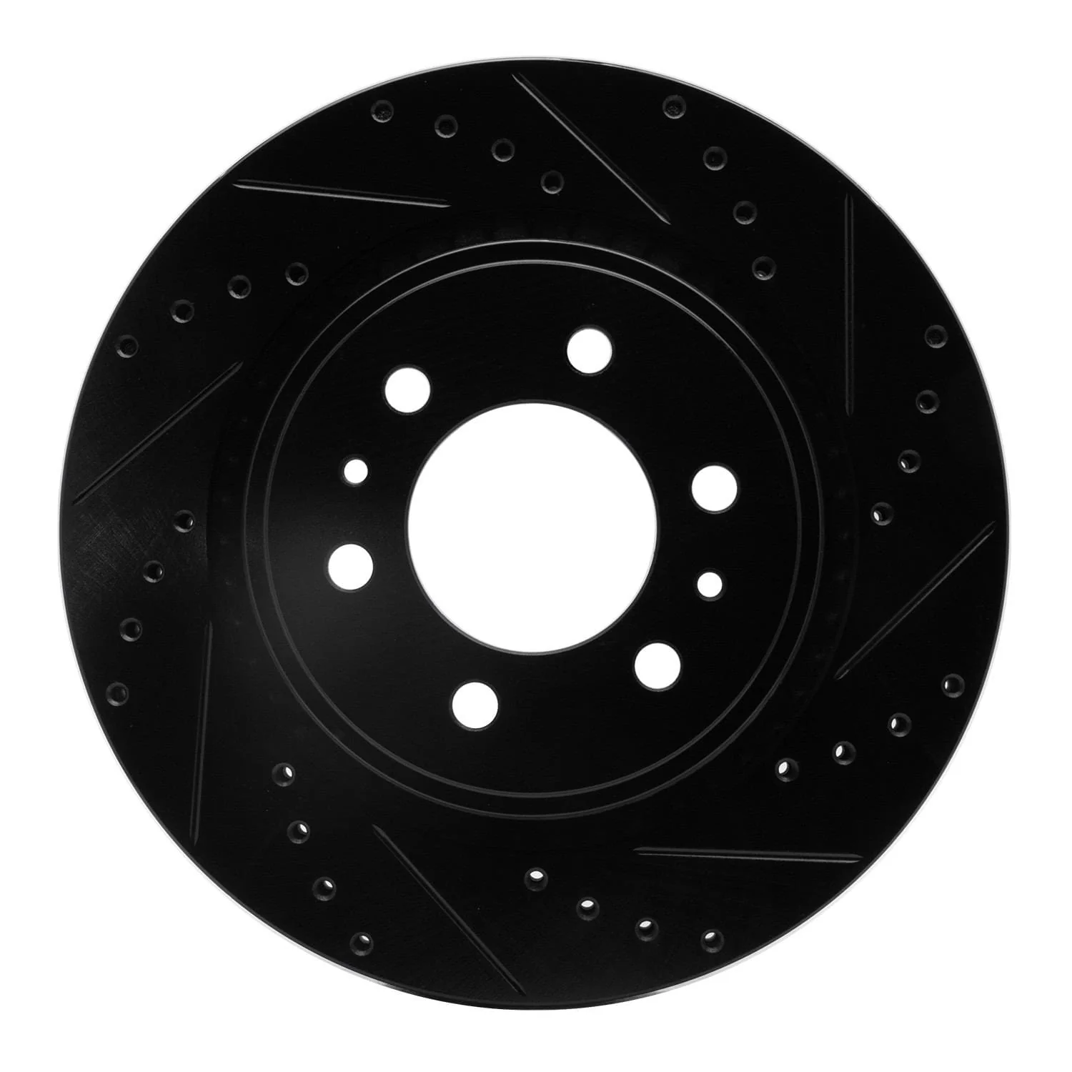 R1 Concepts 19-25 Cadillac Escalade ESV Front Right Drilled & Slotted Black Brake Rotor - Image 3