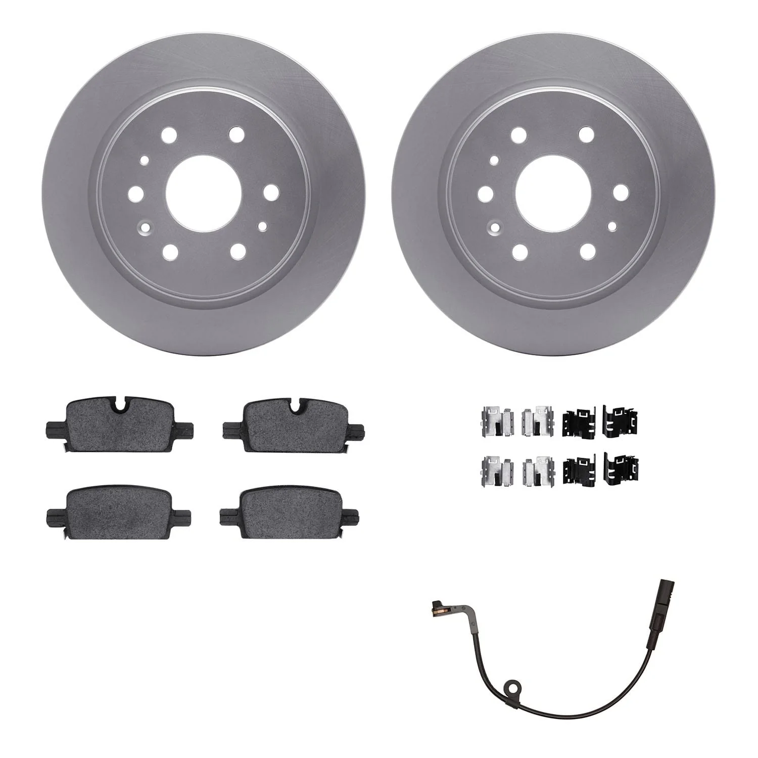 R1 Concepts 19-25 Cadillac Escalade Rear Carbon Coated Brake Rotor Set w/Off-Road/Tow Brake Pads