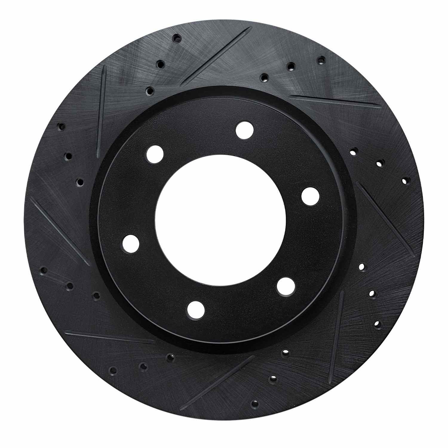R1 Concepts 19-25 Ford BRONCO Front Left Drilled & Slotted Black Brake Rotor