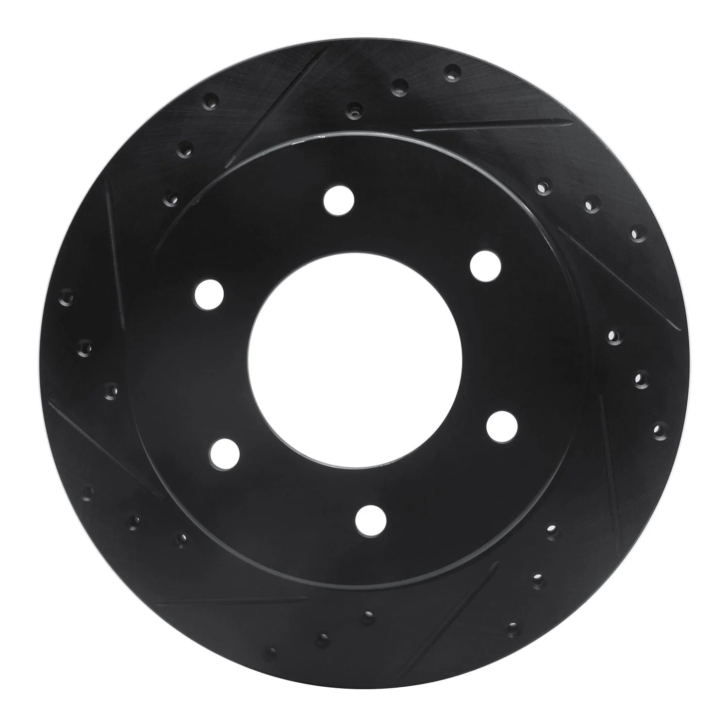 R1 Concepts 19-25 Ford BRONCO Rear Left Drilled & Slotted Black Brake Rotor