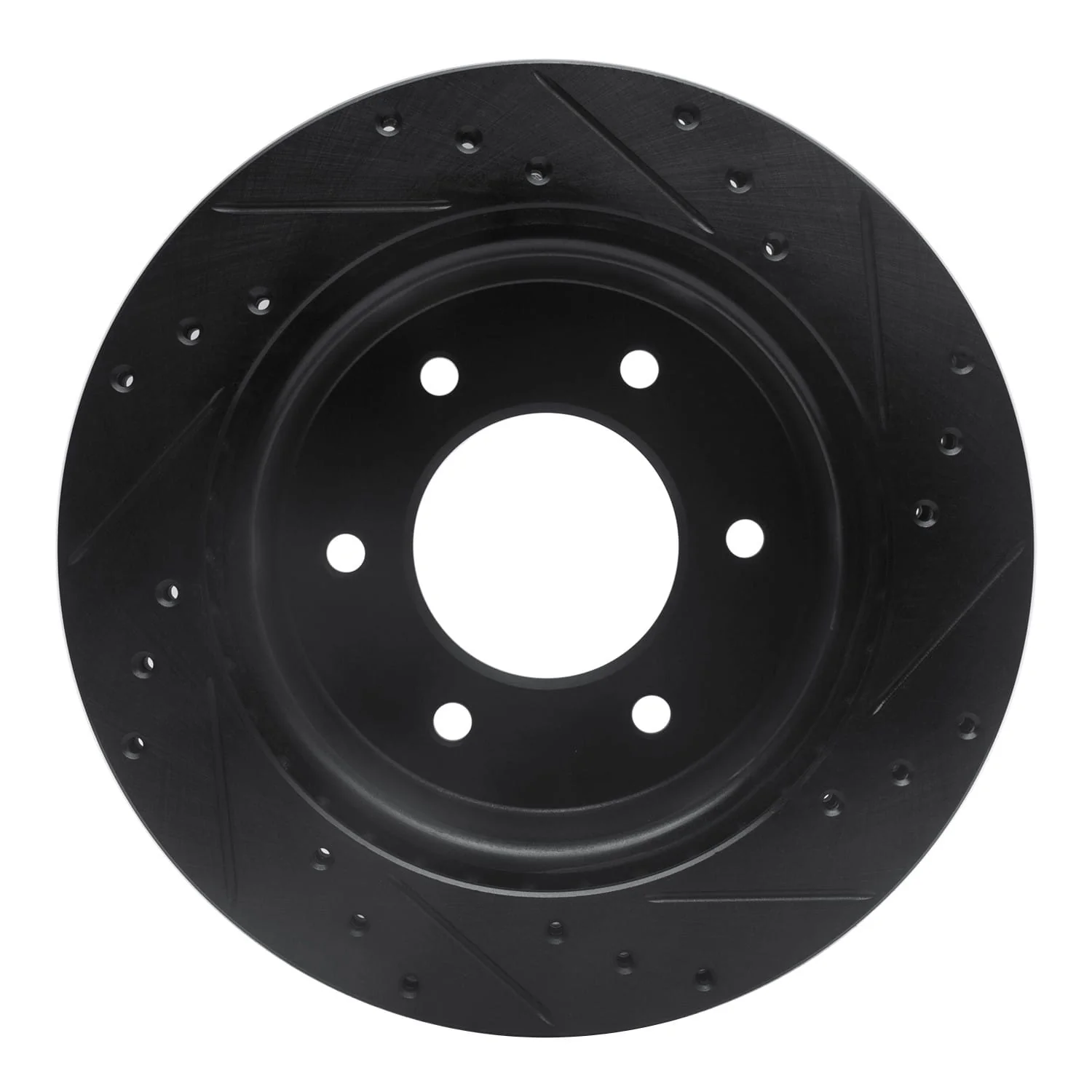 R1 Concepts 19-25 Ford BRONCO Rear Left Drilled & Slotted Black Brake Rotor - Image 2