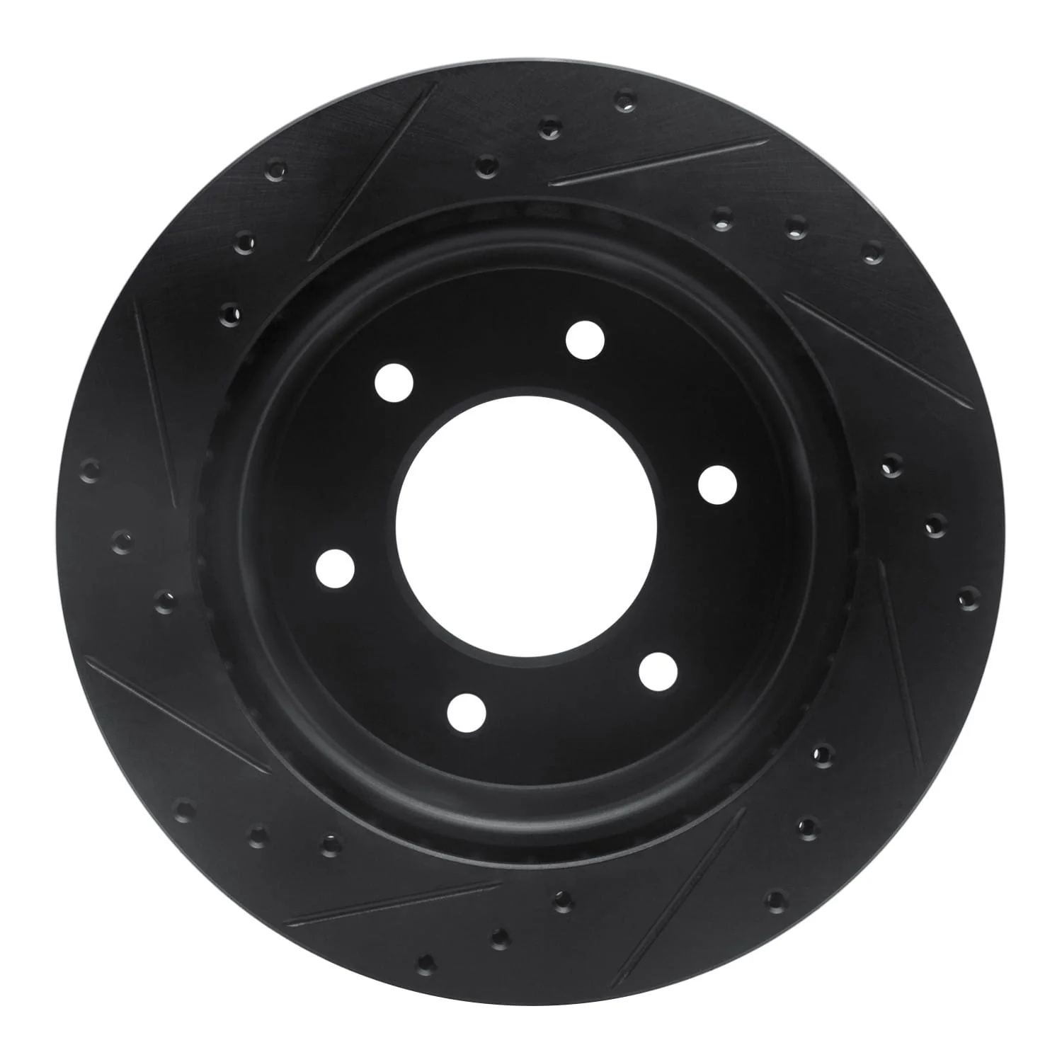 R1 Concepts 19-25 Ford BRONCO Rear Right Drilled & Slotted Black Brake Rotor - Image 2