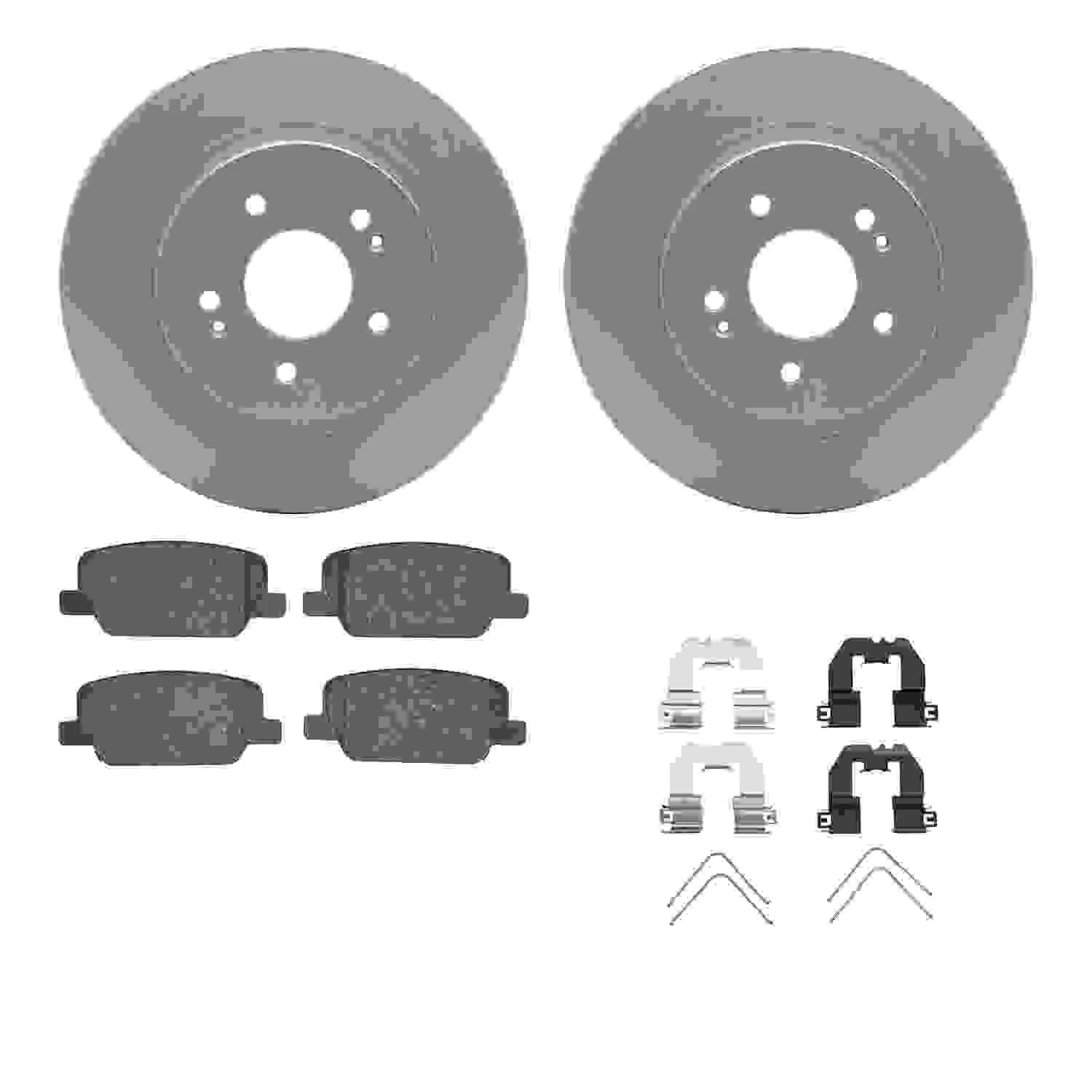 R1 Concepts 19-25 Hyundai Palisade Rear Carbon Coated Brake Rotor Set w/Optimum OE Pads and Hardware