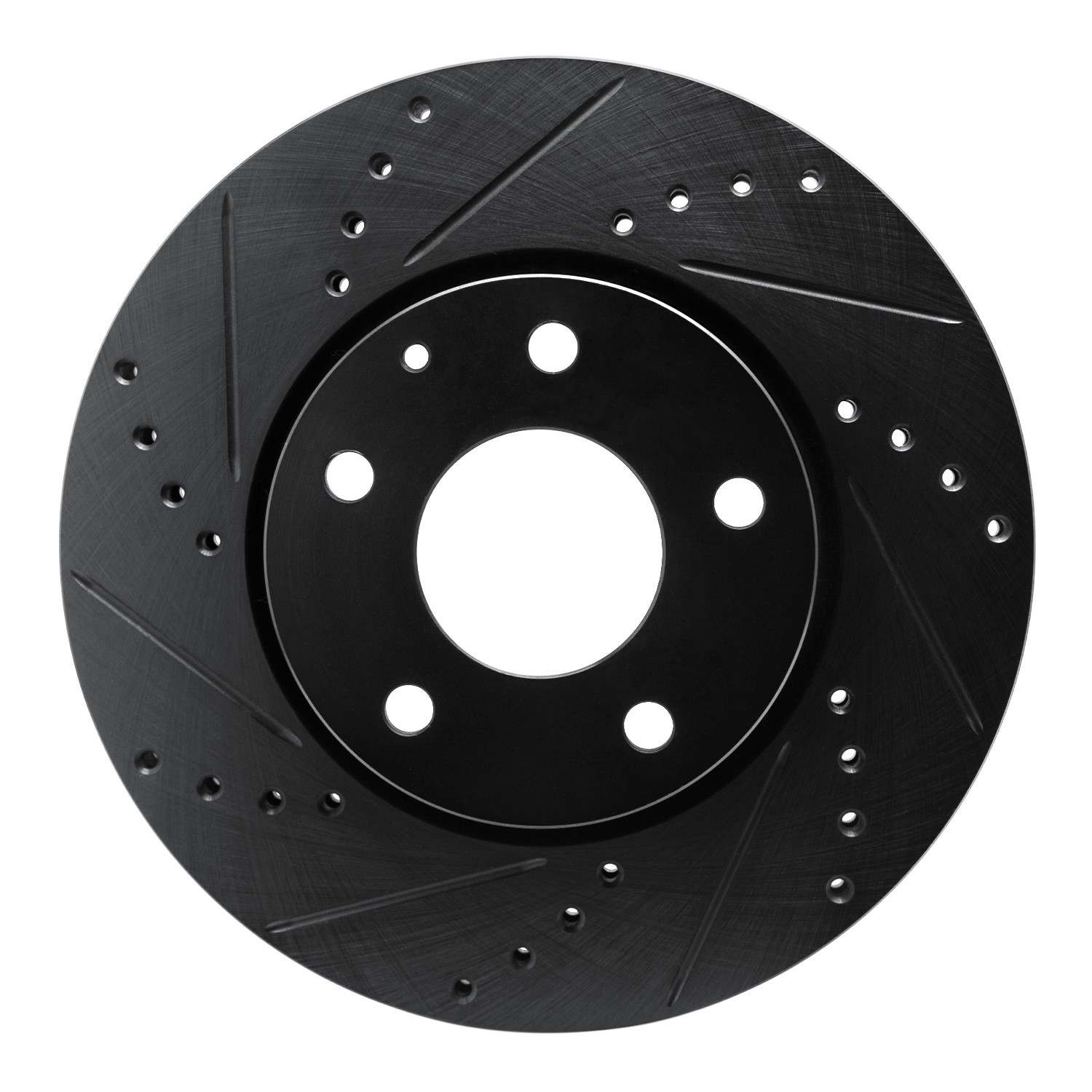 R1 Concepts 19-25 Mazda 3 Front Left Drilled & Slotted Black Brake Rotor