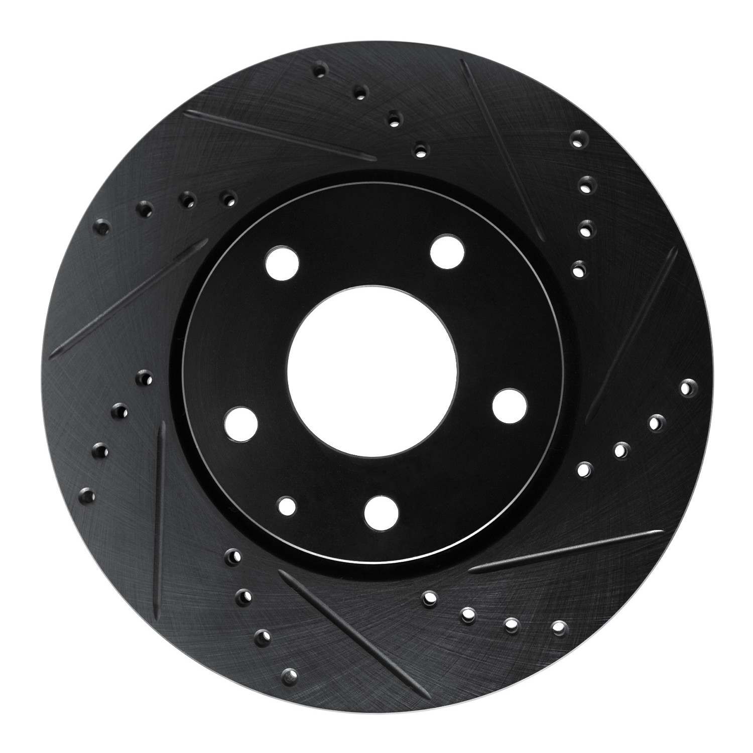 R1 Concepts 19-25 Mazda 3 Front Right Drilled & Slotted Black Brake Rotor