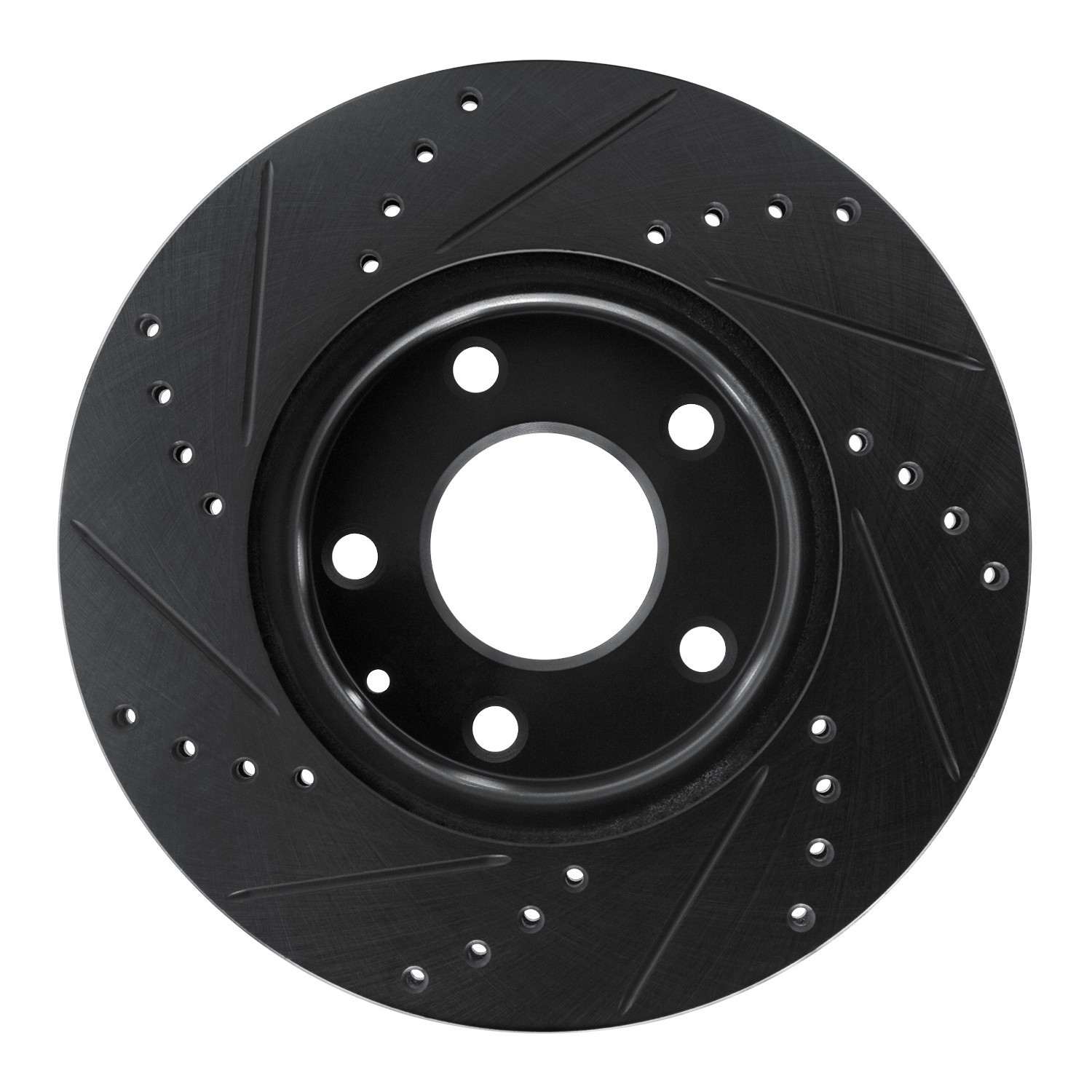 R1 Concepts 19-25 Mazda 3 Front Right Drilled & Slotted Black Brake Rotor - Image 2