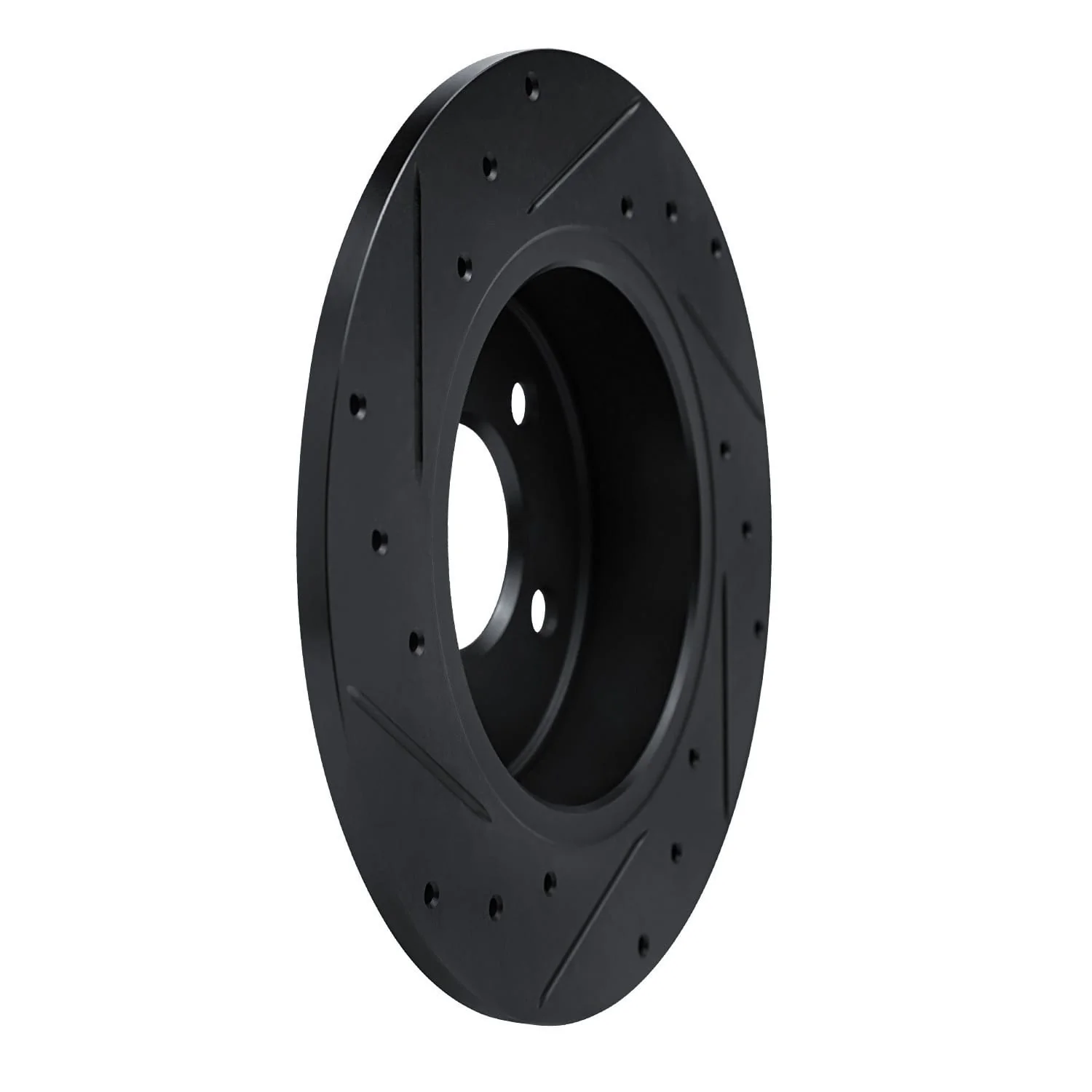 R1 Concepts 19-25 Nissan Kicks Rear Right Drilled & Slotted Black Brake Rotor - Image 2