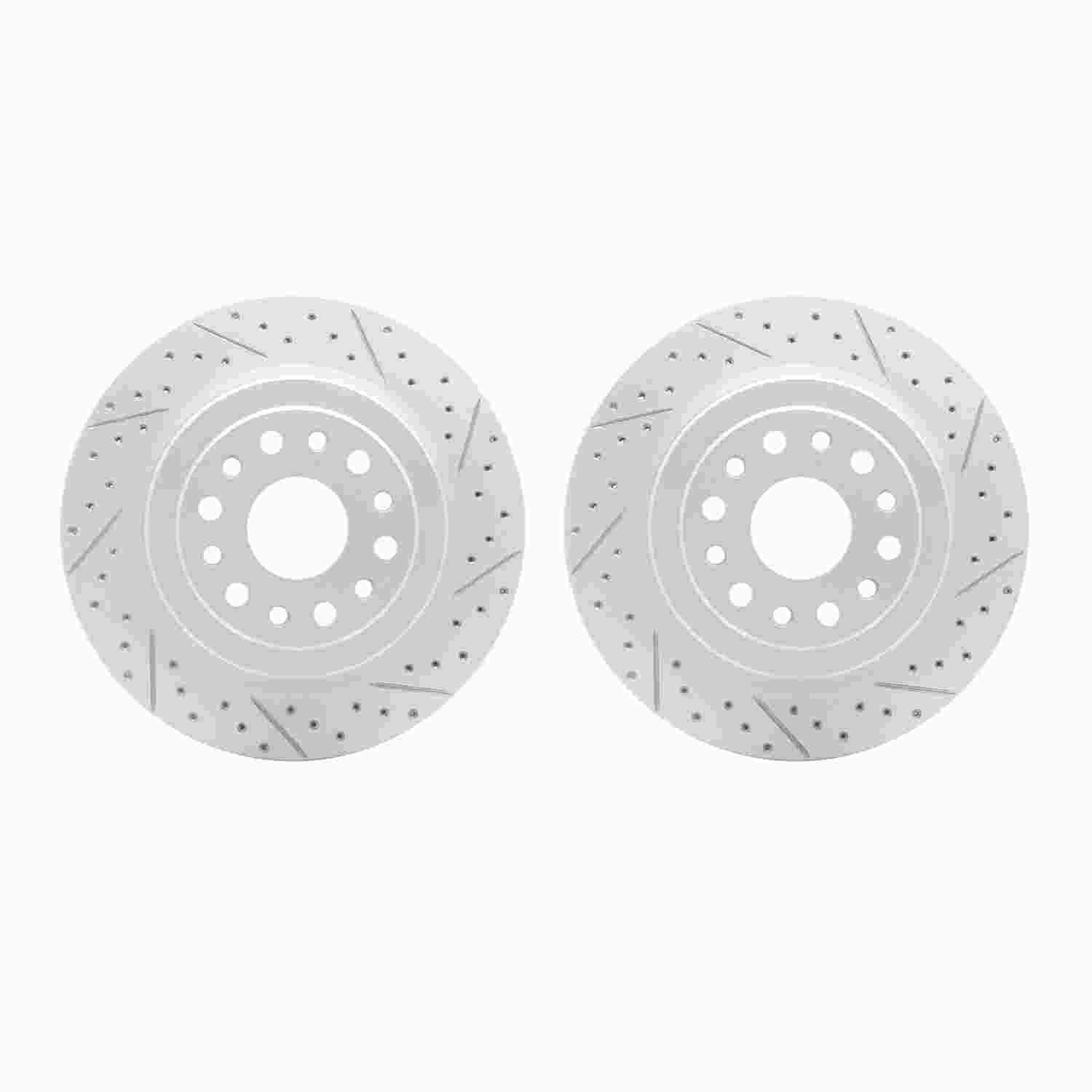 R1 Concepts 19-25 Ram 1500 Rear Drilled & Slotted Carbon Coated Brake Rotor Set