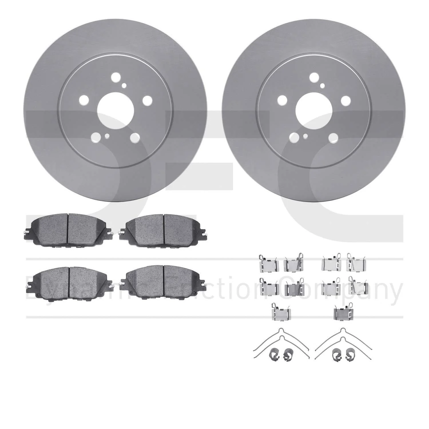 R1 Concepts 19-25 Toyota Corolla Front Carbon Coated Brake Rotor Set w/Optimum OE Pads and Hardware