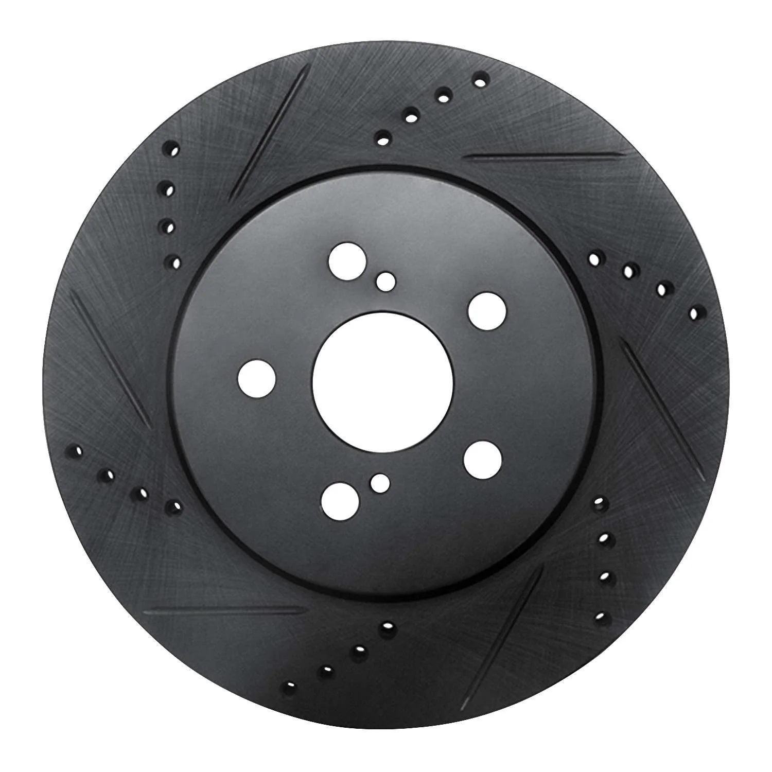 R1 Concepts 19-25 Toyota Corolla (US/Canada) Front Left Drilled & Slotted Black Brake Rotor