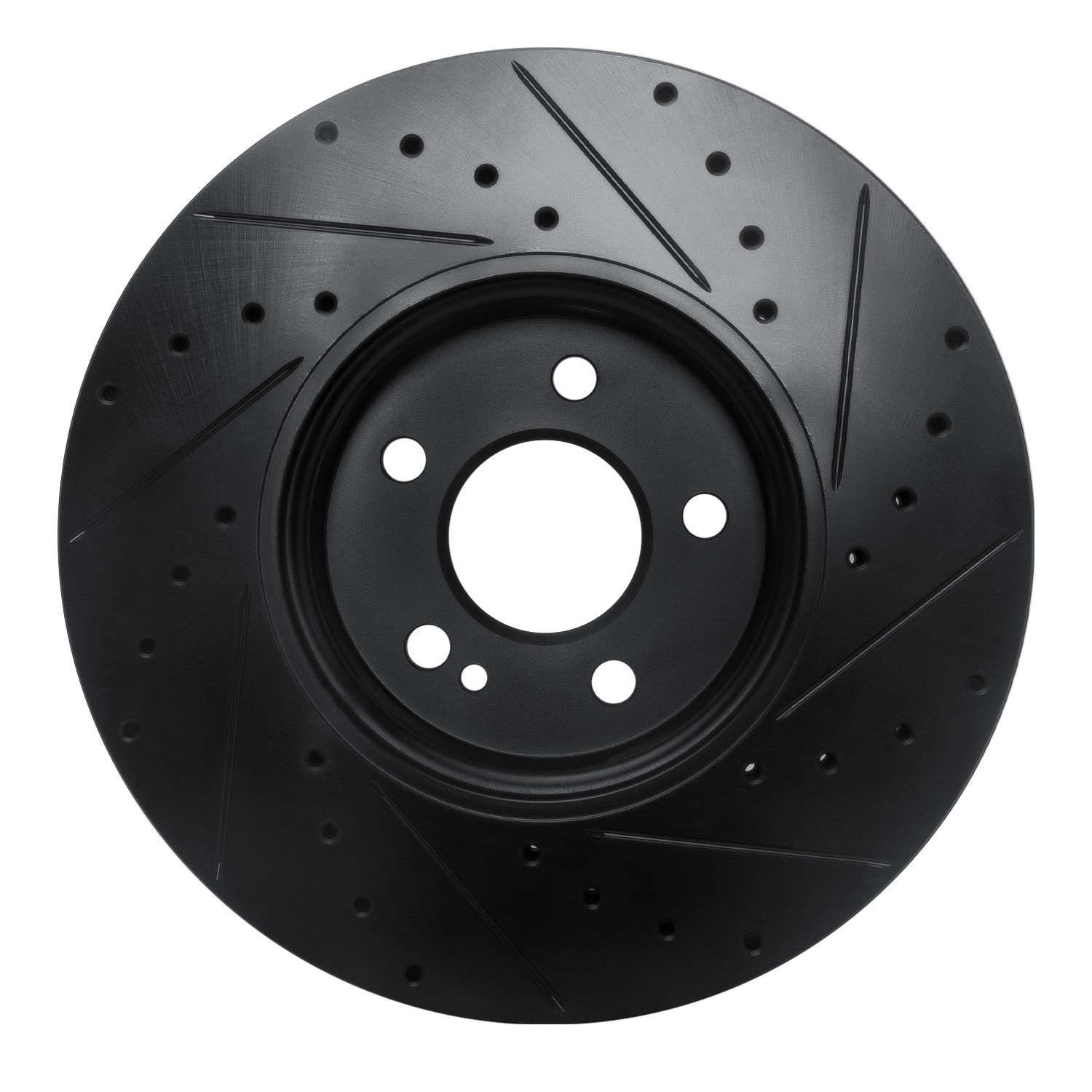 R1 Concepts 19-26 Mercedes-Benz A220 Front Left Drilled & Slotted Black Brake Rotor - Image 2