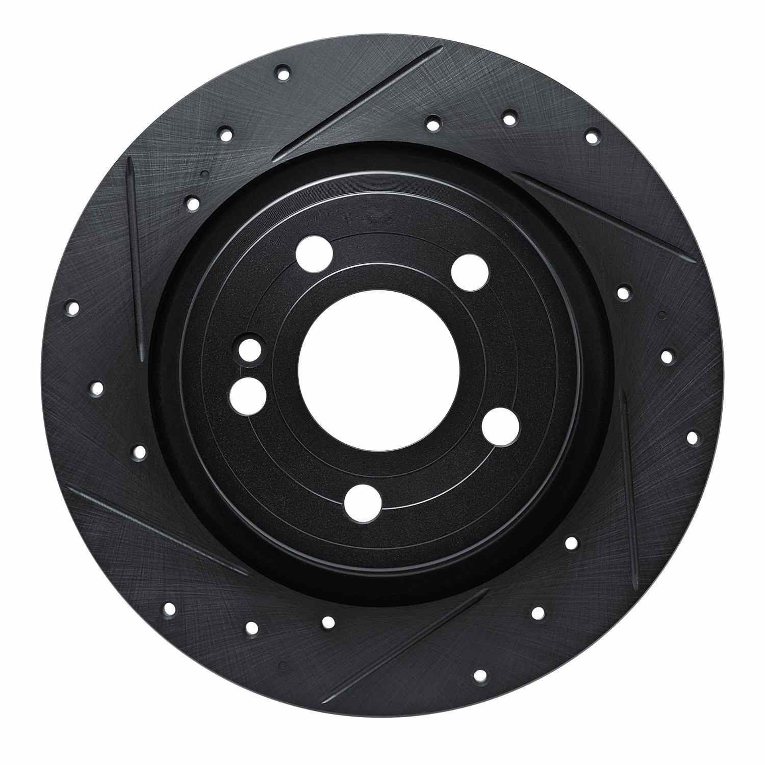 R1 Concepts 19-26 Mercedes-Benz A220 Rear Left Drilled & Slotted Black Brake Rotor
