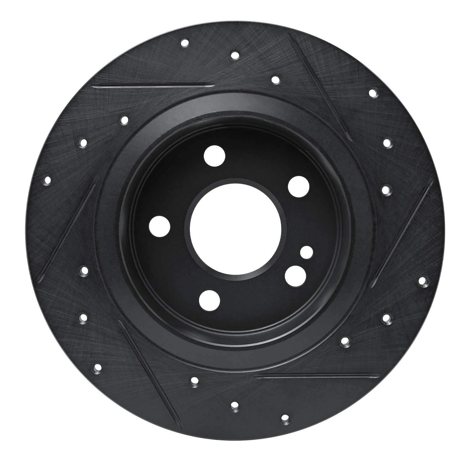 R1 Concepts 19-26 Mercedes-Benz A220 Rear Left Drilled & Slotted Black Brake Rotor - Image 2