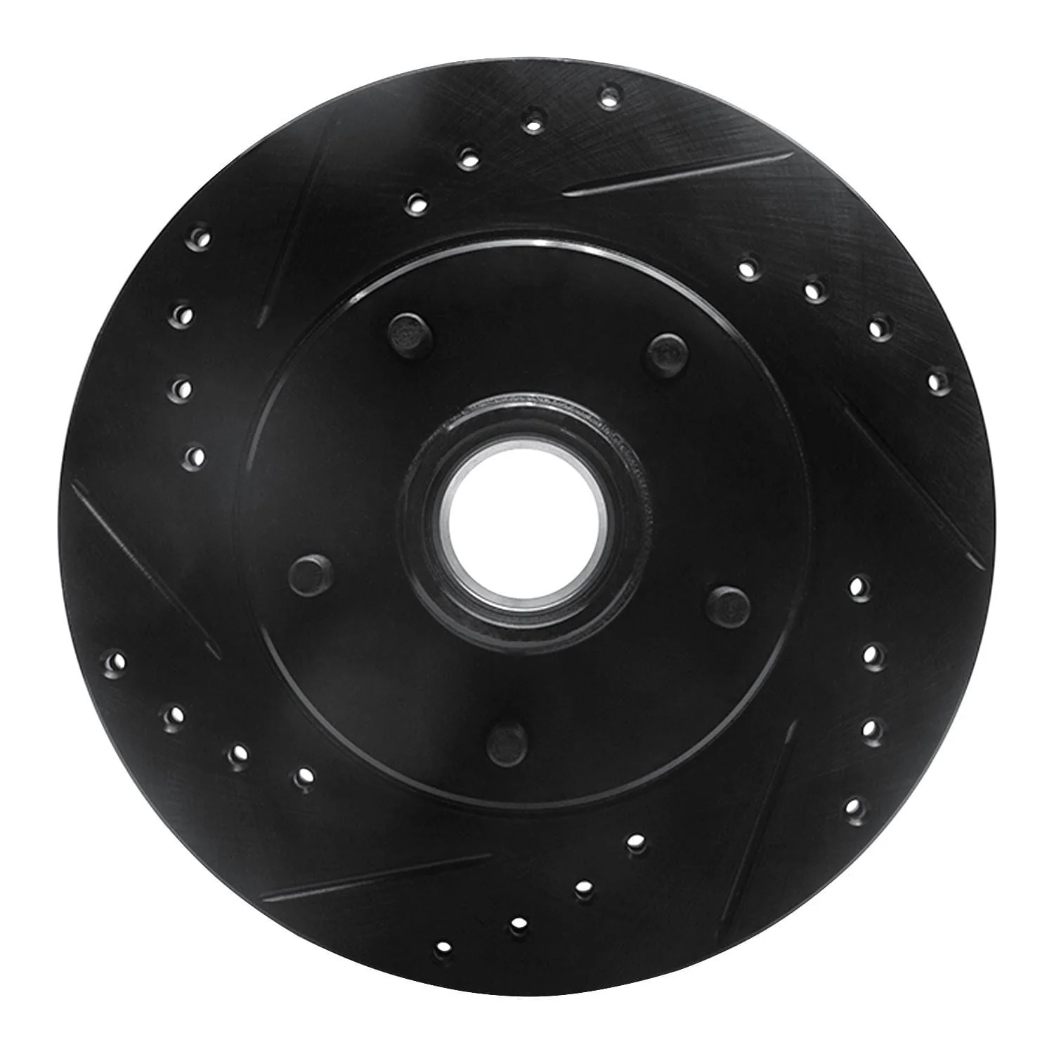 R1 Concepts 1978-1990 Buick Estate Wagon Front Left Drilled & Slotted Black Brake Rotor