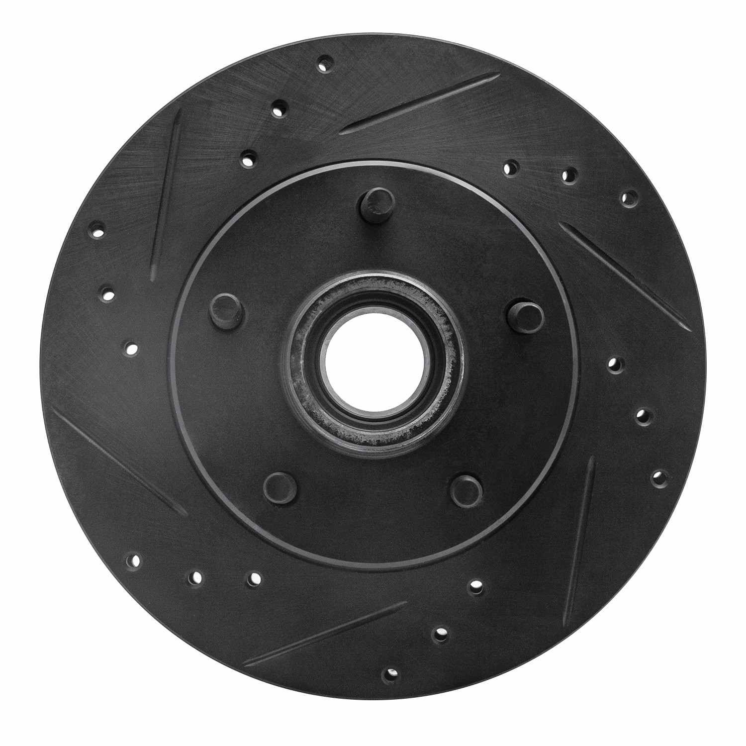 R1 Concepts 1982-1995 Buick Regal Front Left Drilled & Slotted Black Brake Rotor