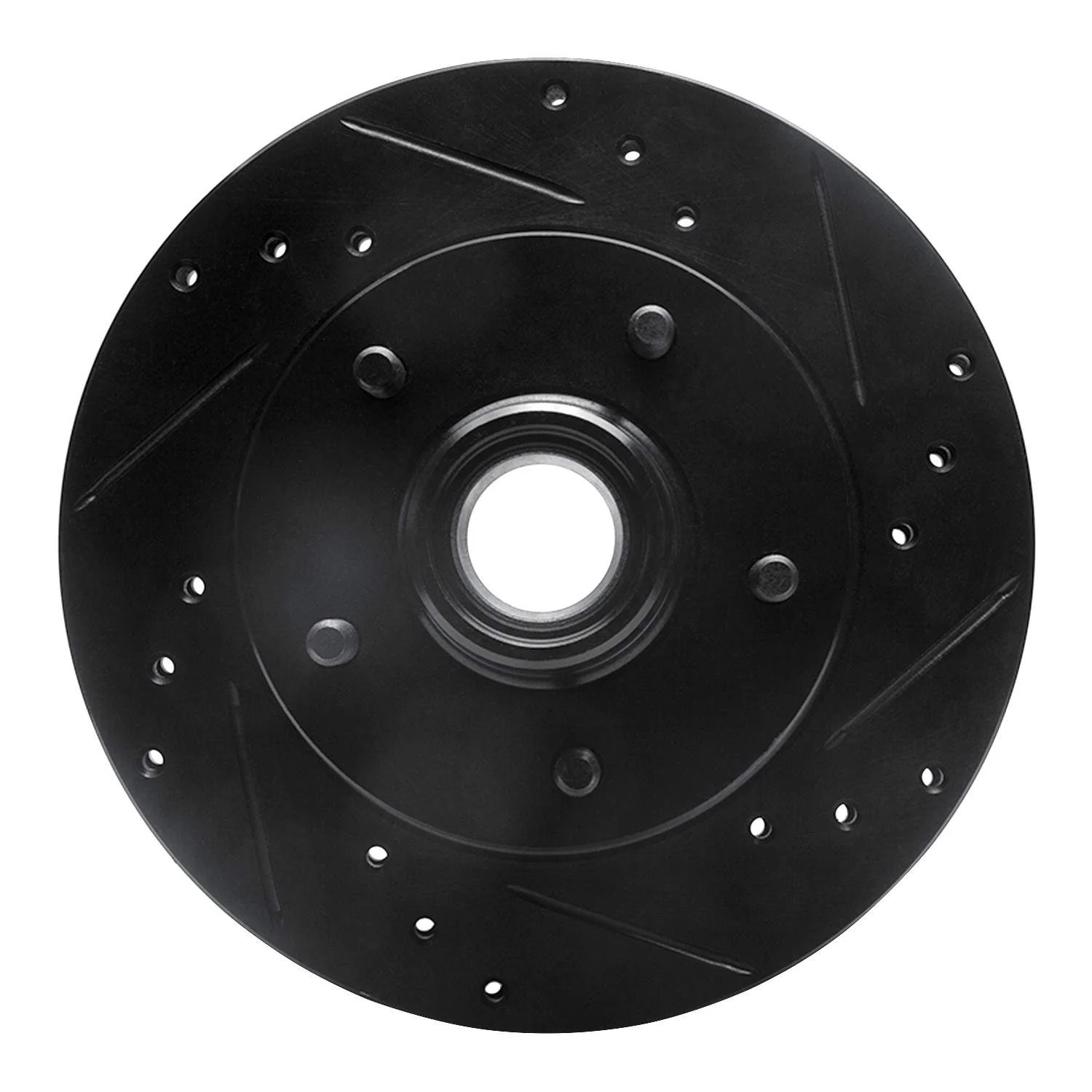 R1 Concepts 1982-1995 Buick Regal Front Right Drilled & Slotted Black Brake Rotor