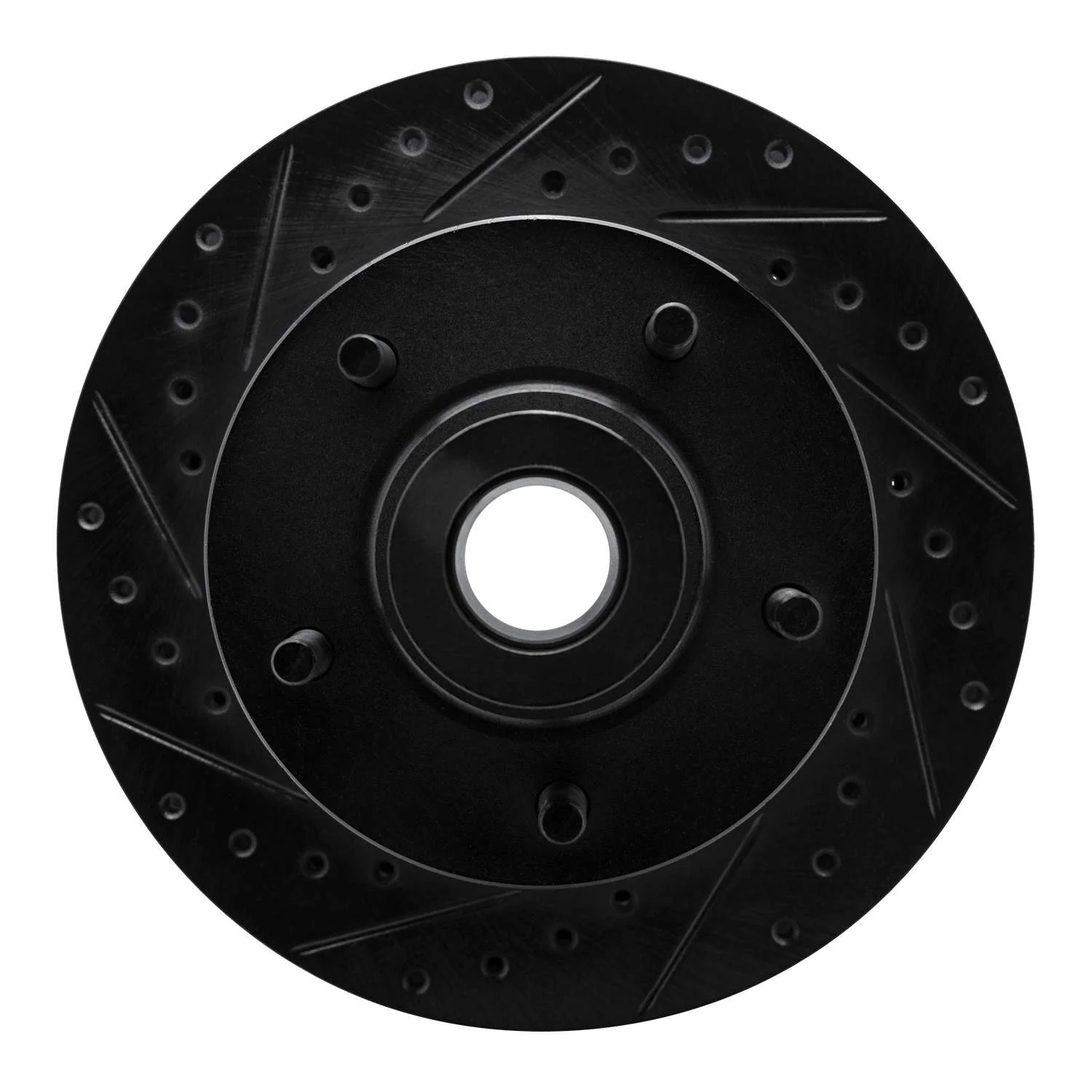 R1 Concepts 1985-1997 Dodge Ramcharger RWD Front Left Drilled & Slotted Black Brake Rotor