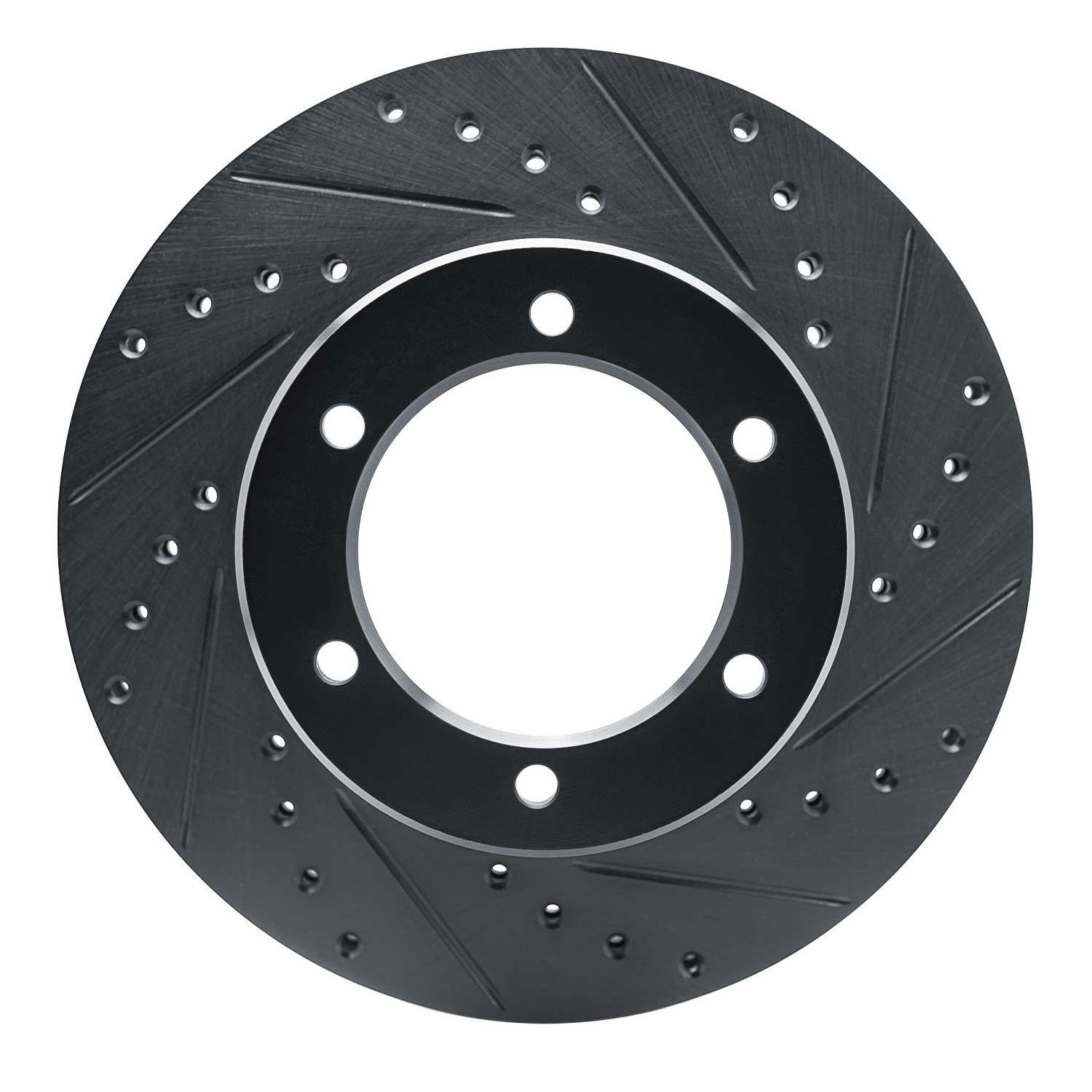 R1 Concepts 1986-1995 Toyota 4Runner Front Right Drilled & Slotted Black Brake Rotor